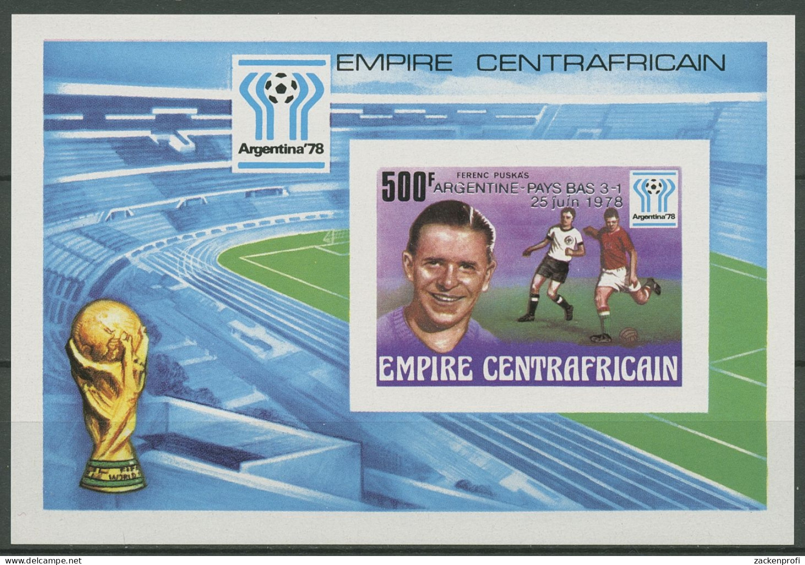 Zentralafrikanische Republik 1978 Fußball-WM '78 Block 48 B Postfrisch (C29676) - Central African Republic