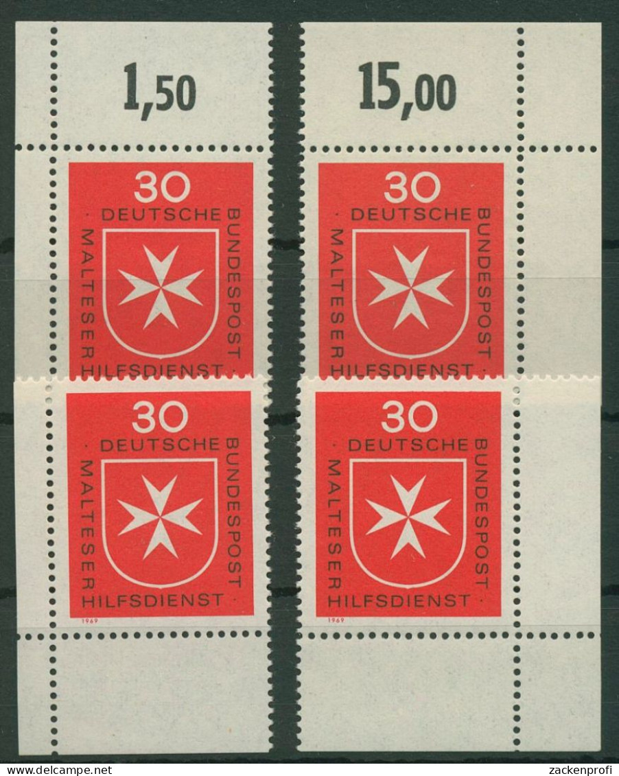 Bund 1969 Malteser Hilfsdienst 600 Alle 4 Ecken Postfrisch (E799) - Nuovi