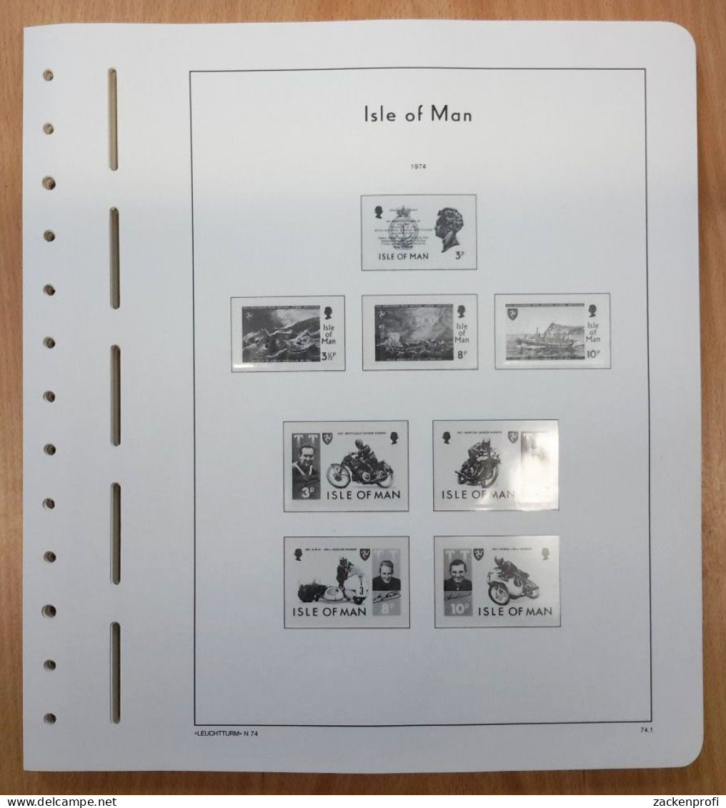 LEUCHTTURM Vordruckblätter Isle Of Man 1974/88 SF Gebraucht, Neuwertig (Z2424) - Pré-Imprimés