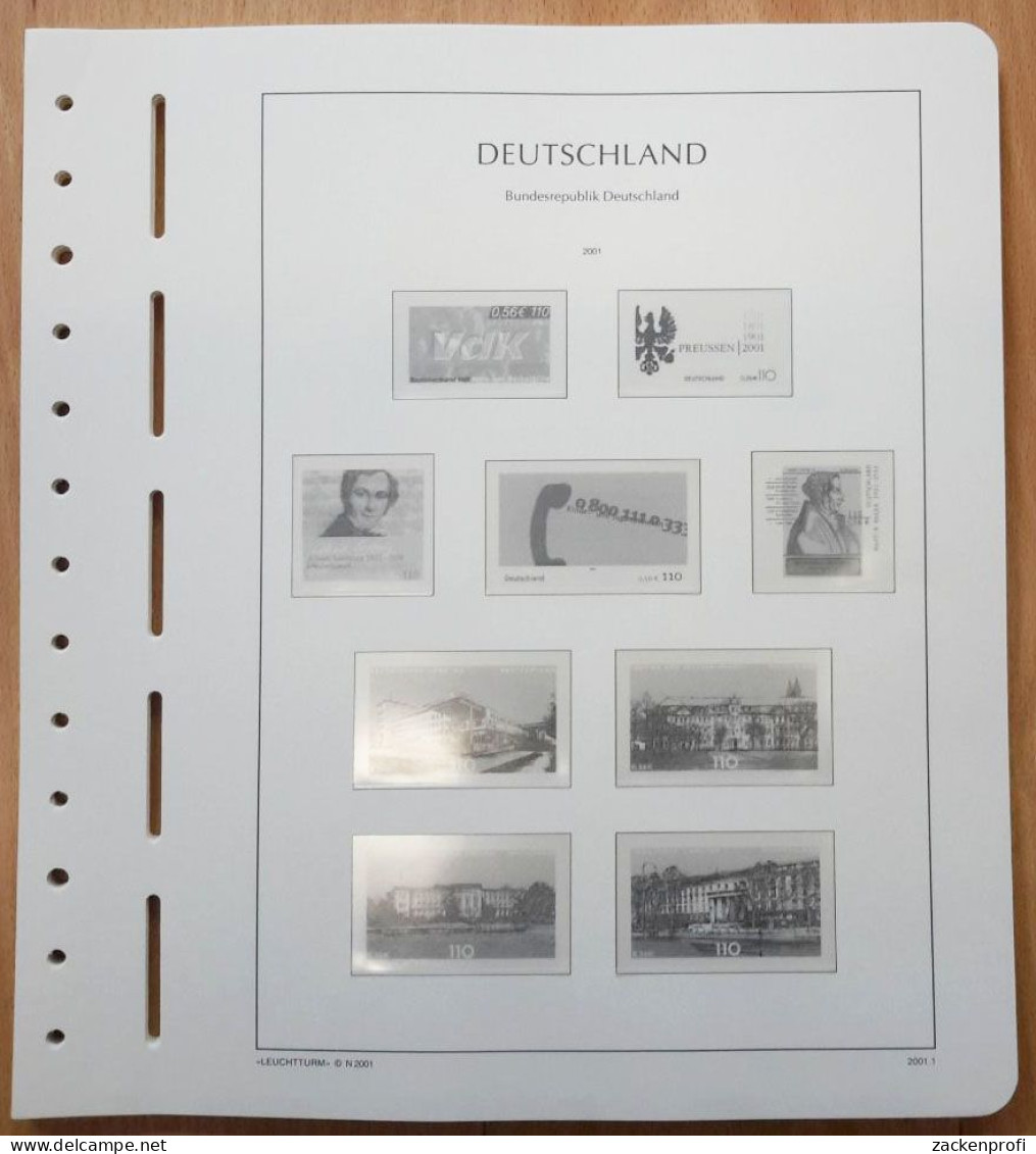 LEUCHTTURM Vordruckblätter Bund 2001/03 SF Gebraucht (Z2468) - Pre-printed Pages