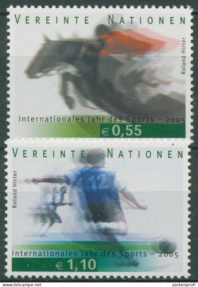 UNO Wien 2005 Jahr Des Sports Springreiten Fußball 441/42 Postfrisch - Ongebruikt