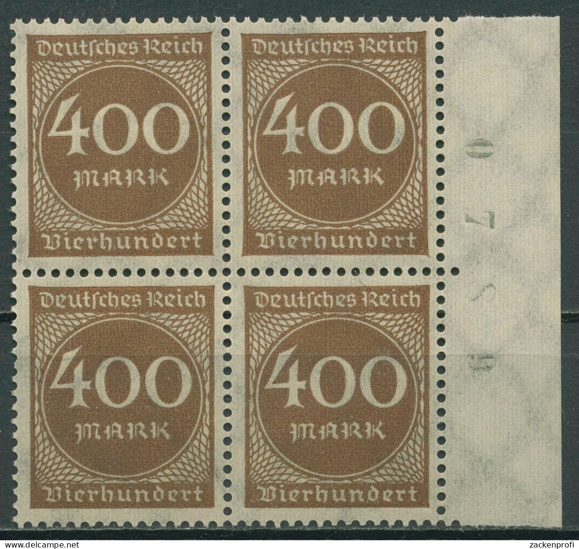 Dt. Reich 1923 Ziffern Rand Mit Bogenzählnummer 271 Bg.-Zähl-Nr. Postfrisch - Nuovi