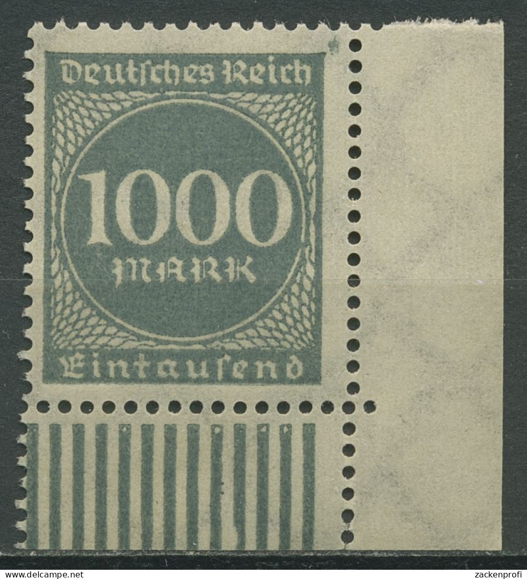 Deutsches Reich 1923 Ziffern Walzendruck 273 W UR Ecke 4 Postfrisch - Unused Stamps