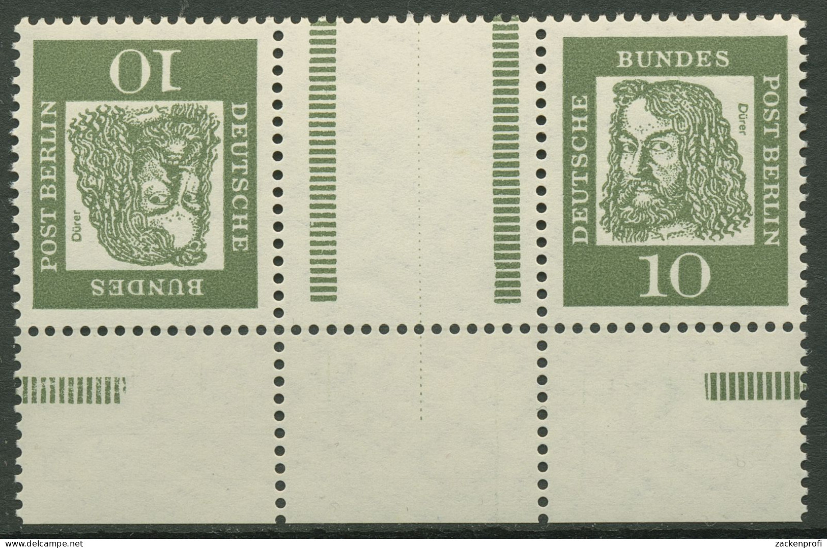 Berlin Zusammendrucke 1962 Dürer KZ 1.4 UR (Strl. Leicht Verkürzt) Postfrisch - Se-Tenant
