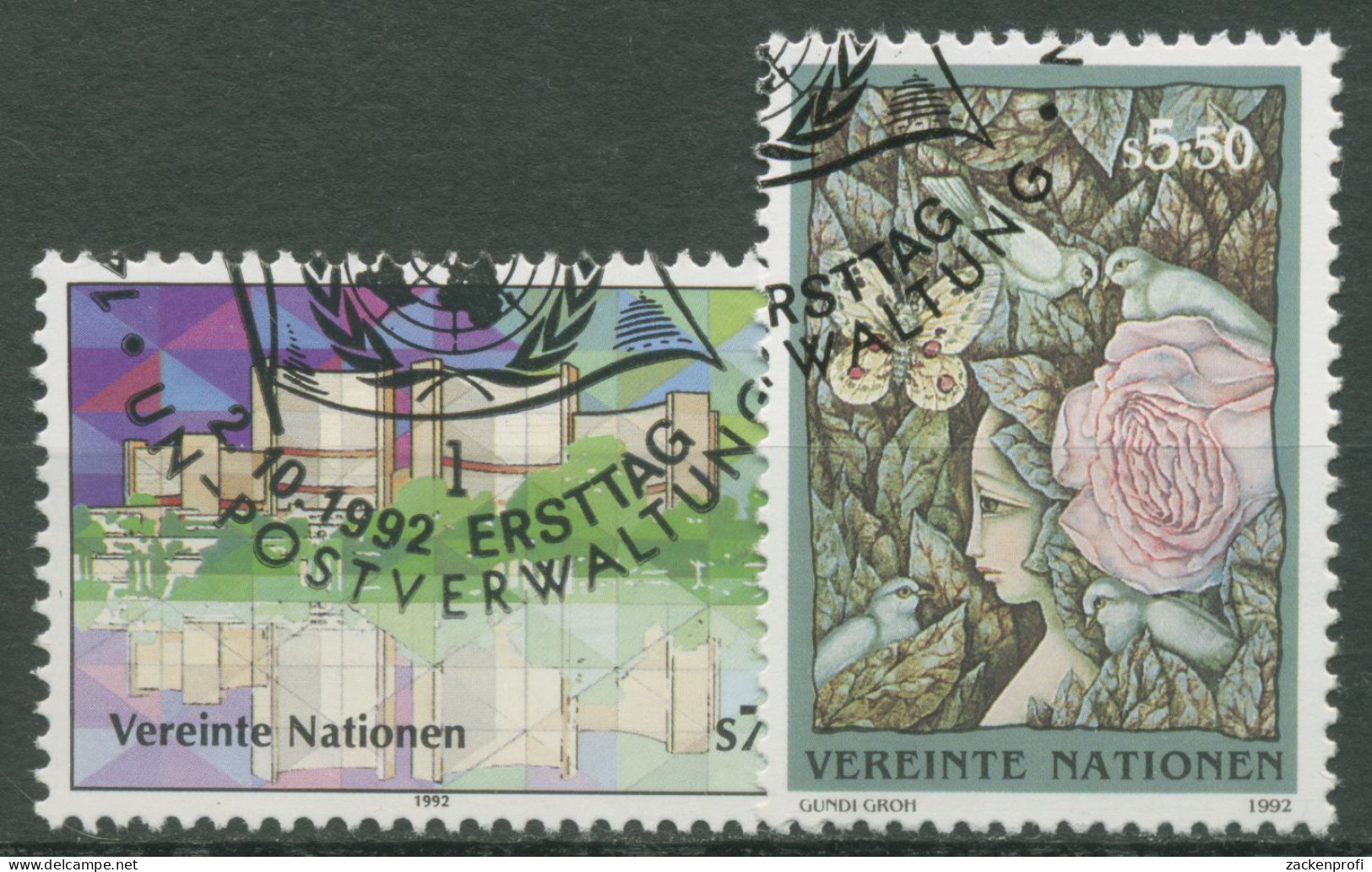 UNO Wien 1992 Gemälde UNO-City Wien 137/38 Gestempelt - Used Stamps