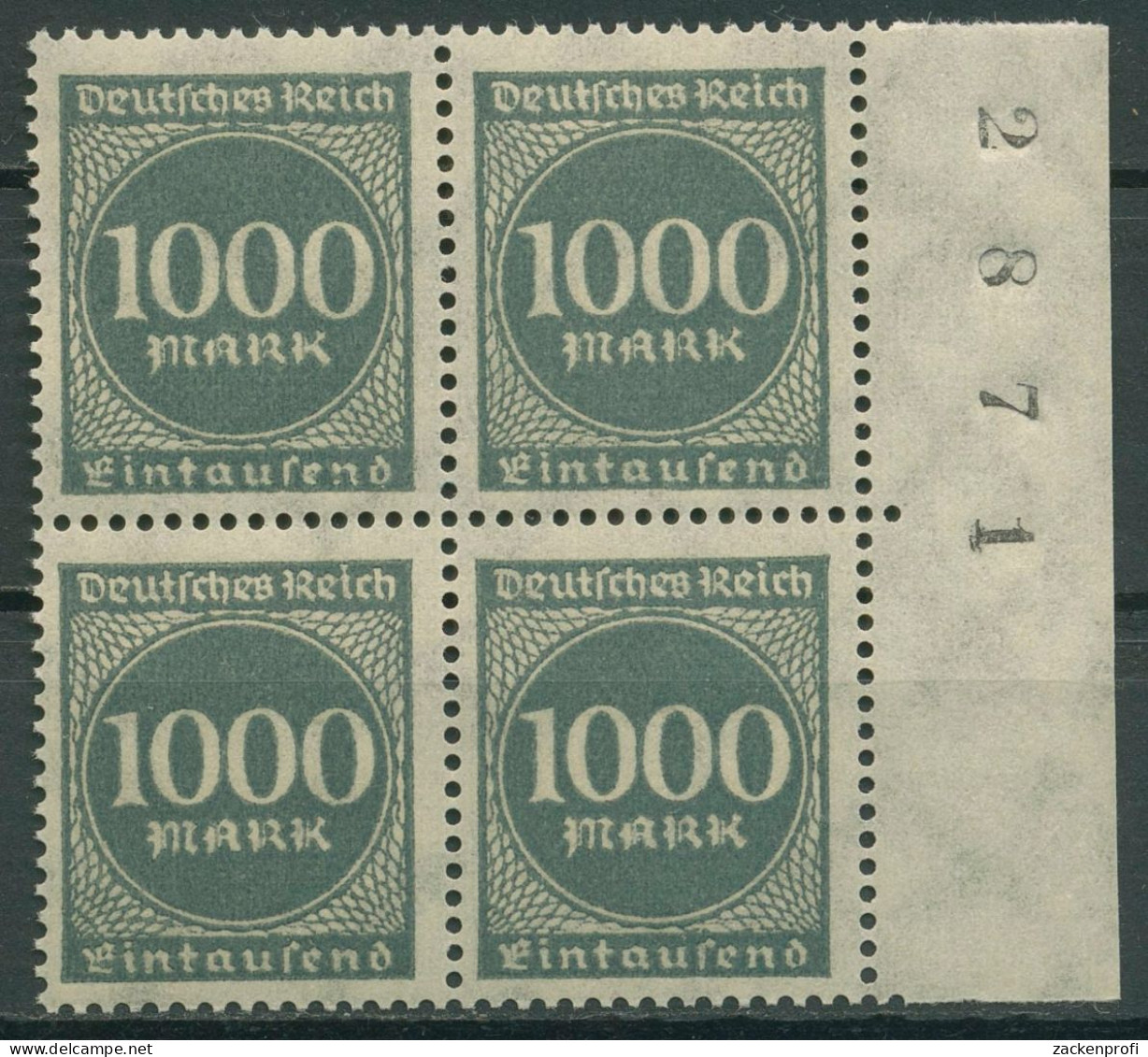 Deutsches Reich 1923 Ziffern Mit Bogenzählnummer 273 Bg.-Zähl-Nr. Postfrisch - Ungebraucht