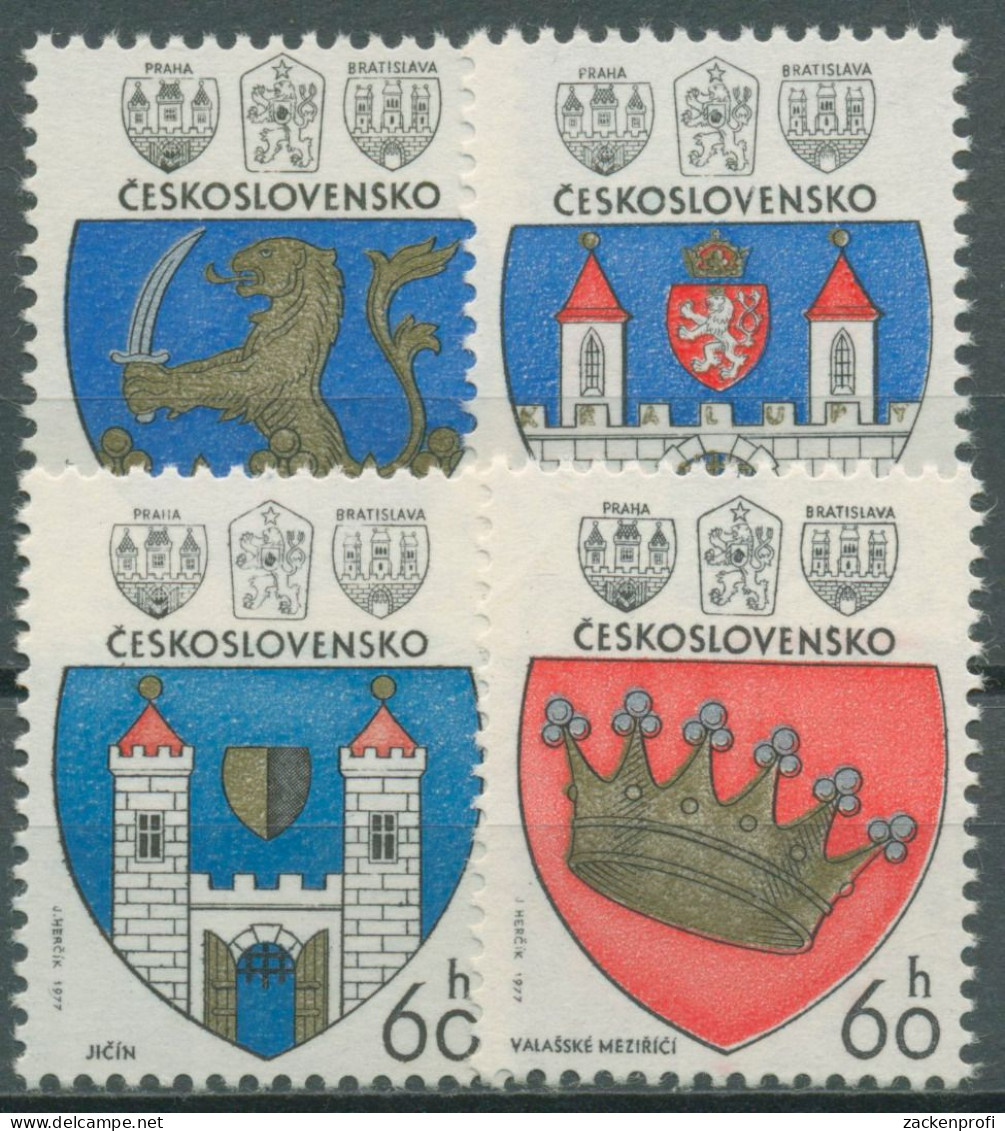 Tschechoslowakei 1977 Wappen Stadtwappen 2360/63 Postfrisch - Nuevos