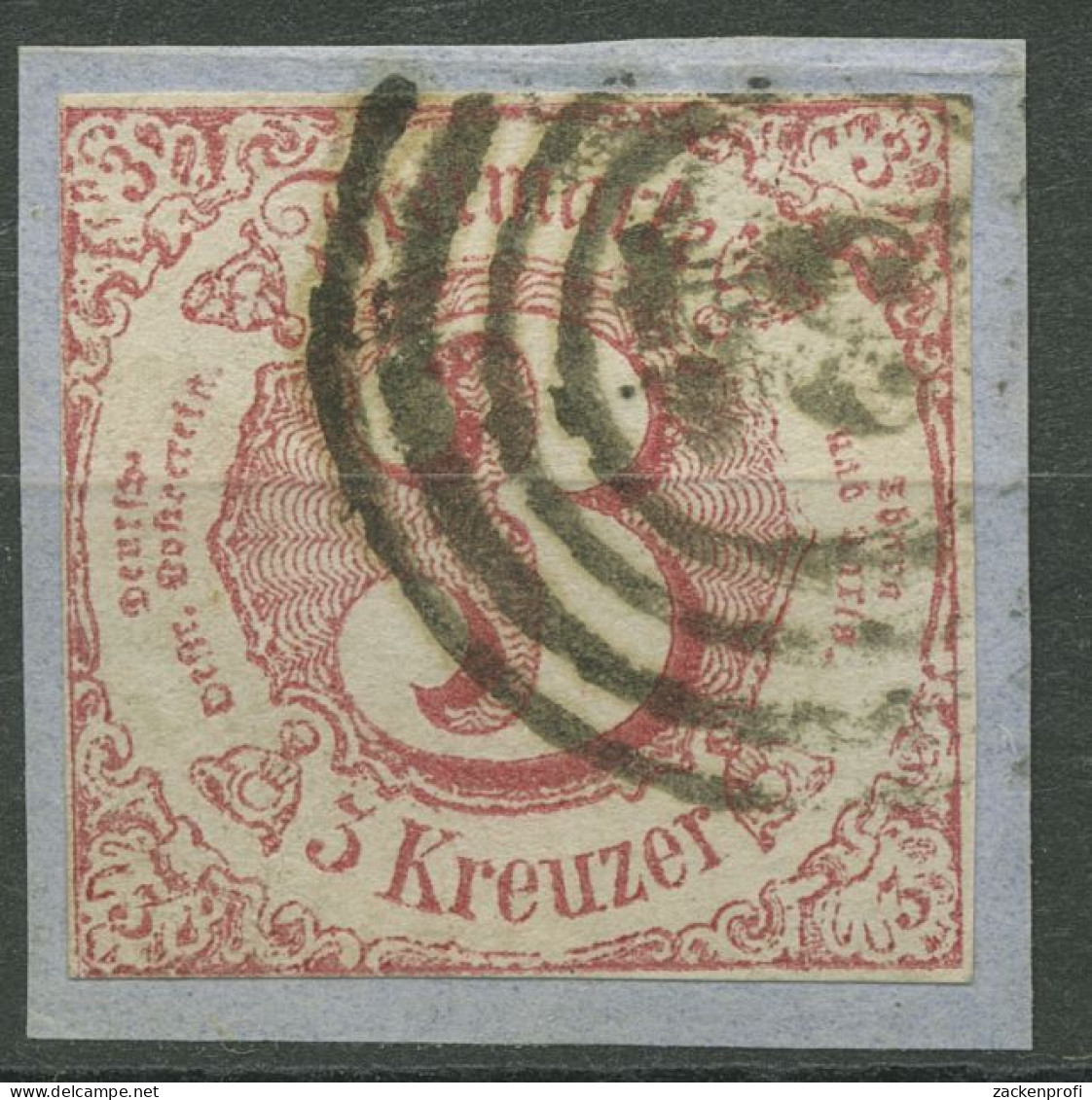 Thurn Und Taxis 1862/64 3 Kreuzer 32 Gestempelt, Briefstück - Usados