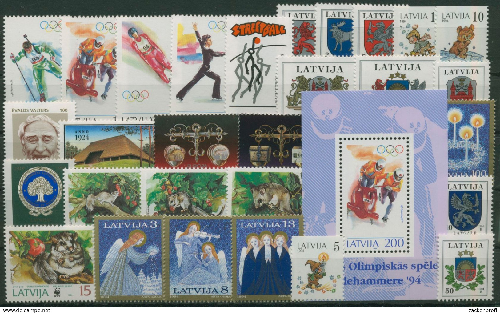 Lettland 1994 Jahrgang Komplett (363/92, Block 4) Postfrisch (G60049) - Latvia