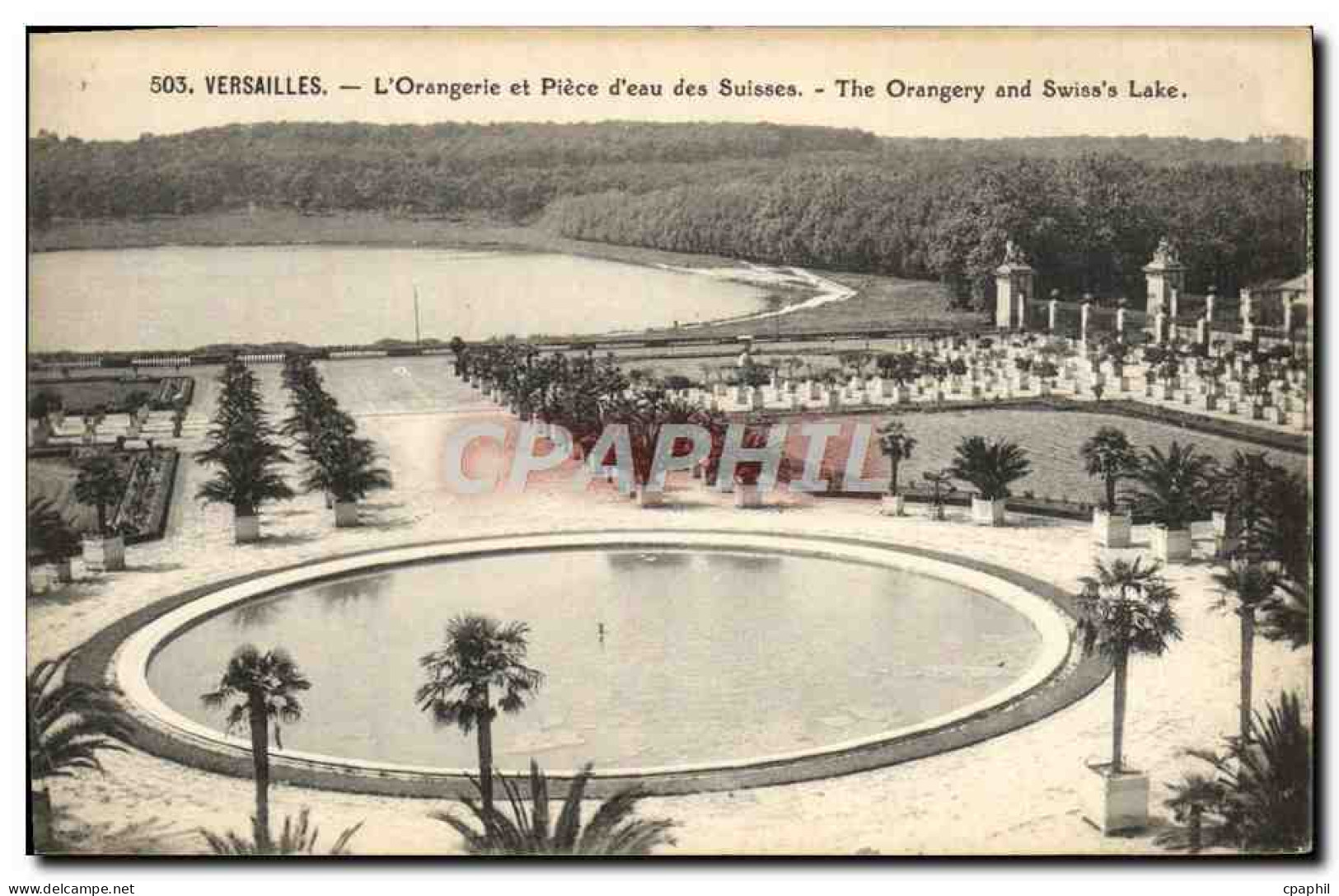 CPA Versailles L&#39Orangerie Et Piece D&#39eau Des Suisses  - Versailles (Château)