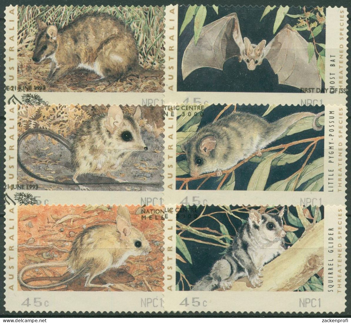 Australien 1993 Gefährdete Tiere Automatenmarken 27/32 S1, NPC1 Gestempelt - Timbres De Distributeurs [ATM]