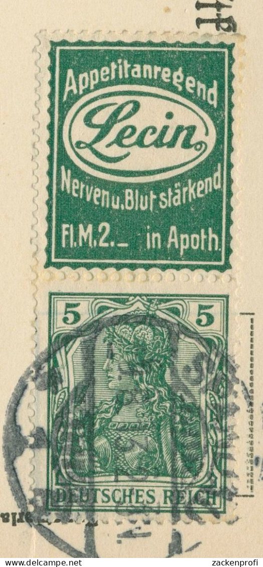 Dt. Reich Zusammendrucke 1911 Germania S 1.4 EF Auf Ansichtskarte V. Spandau - Postzegelboekjes & Se-tenant