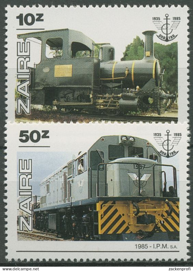 Kongo - Zaire 1985 Eisenbahn Lokomotiven 925 Und 927 Postfrisch - Nuevos