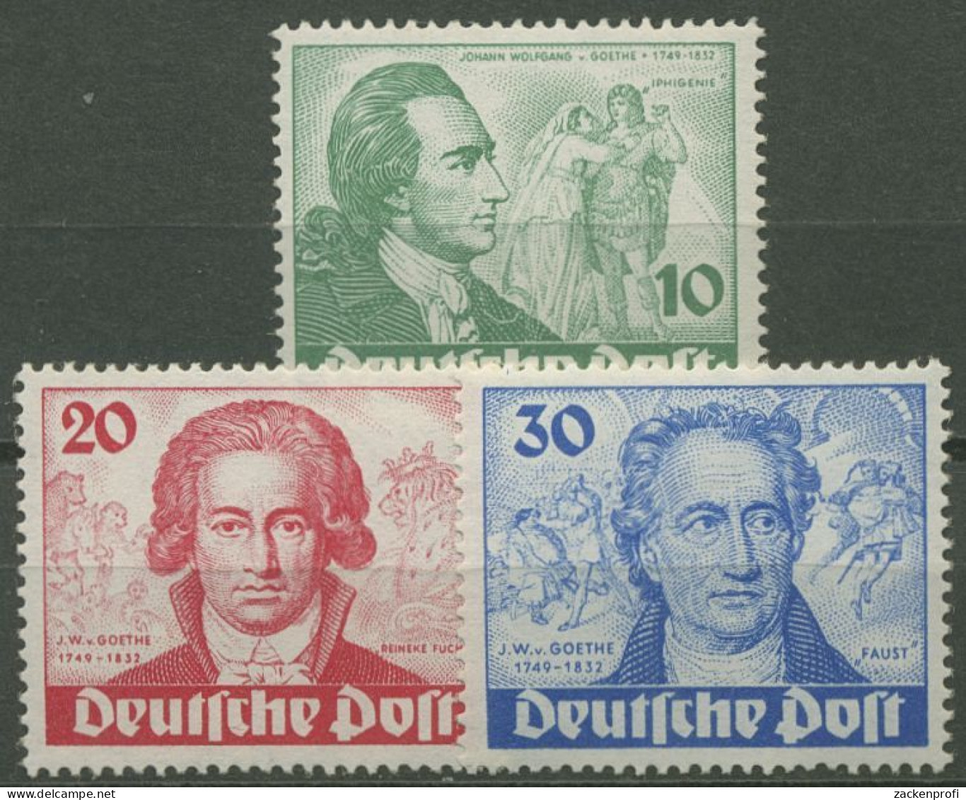 Berlin 1949 Goethejahr 61/63 Mit Neugummierung (R80759) - Nuevos