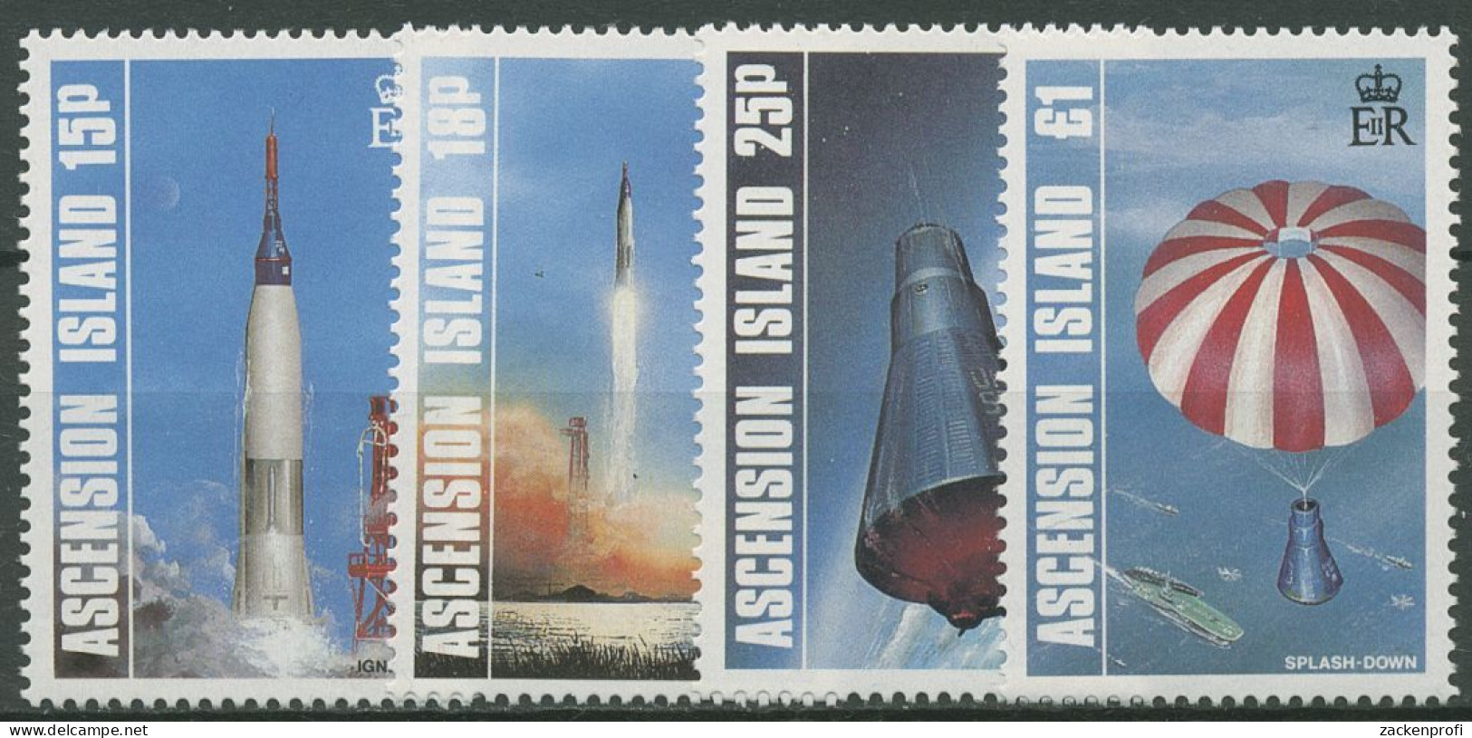 Ascension 1987 Raumfahrt Raketenstart 429/32 Postfrisch - Ascension (Ile De L')