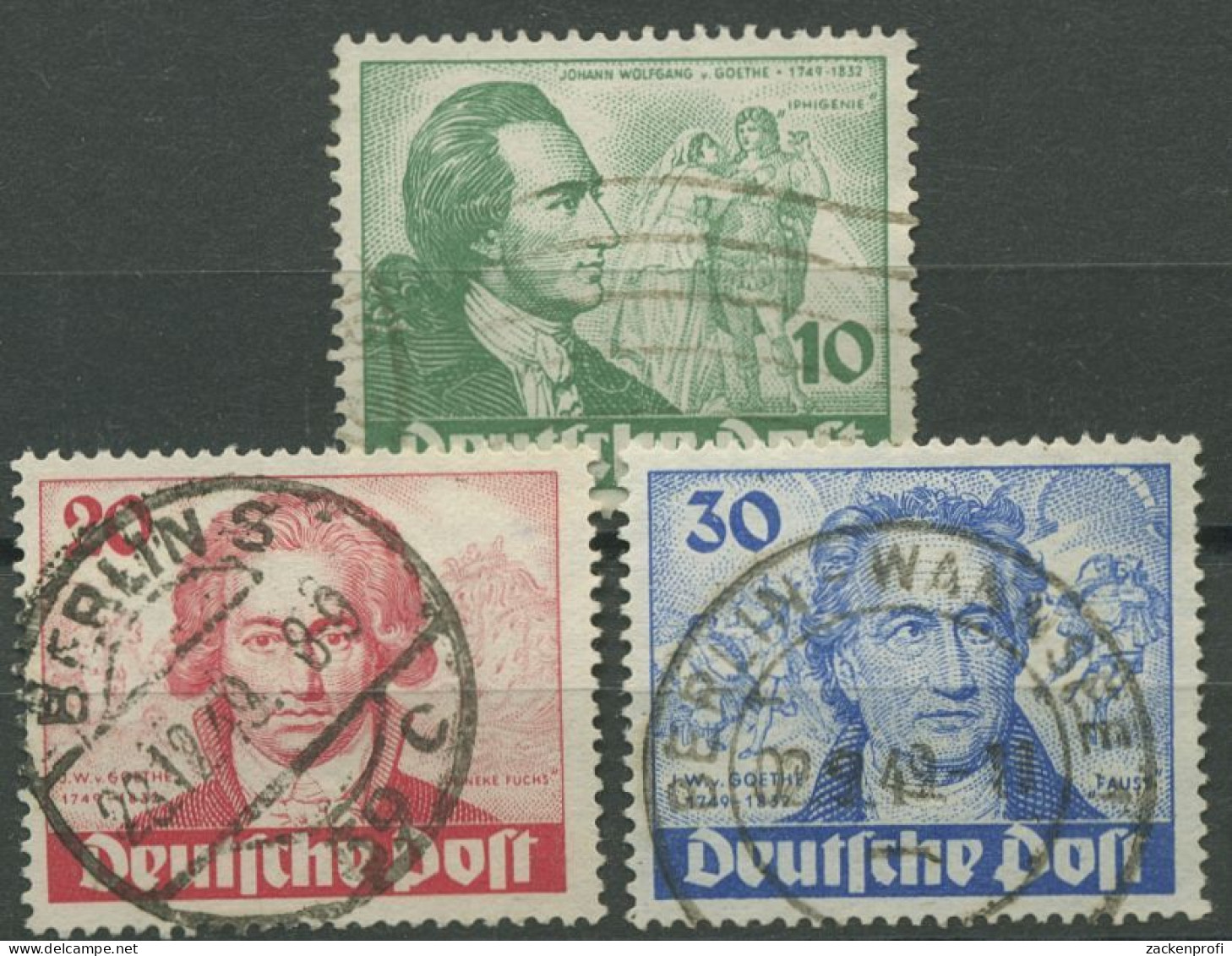 Berlin 1949 Goethejahr 61/63 Gestempelt, Zahnfehler (R80767) - Used Stamps