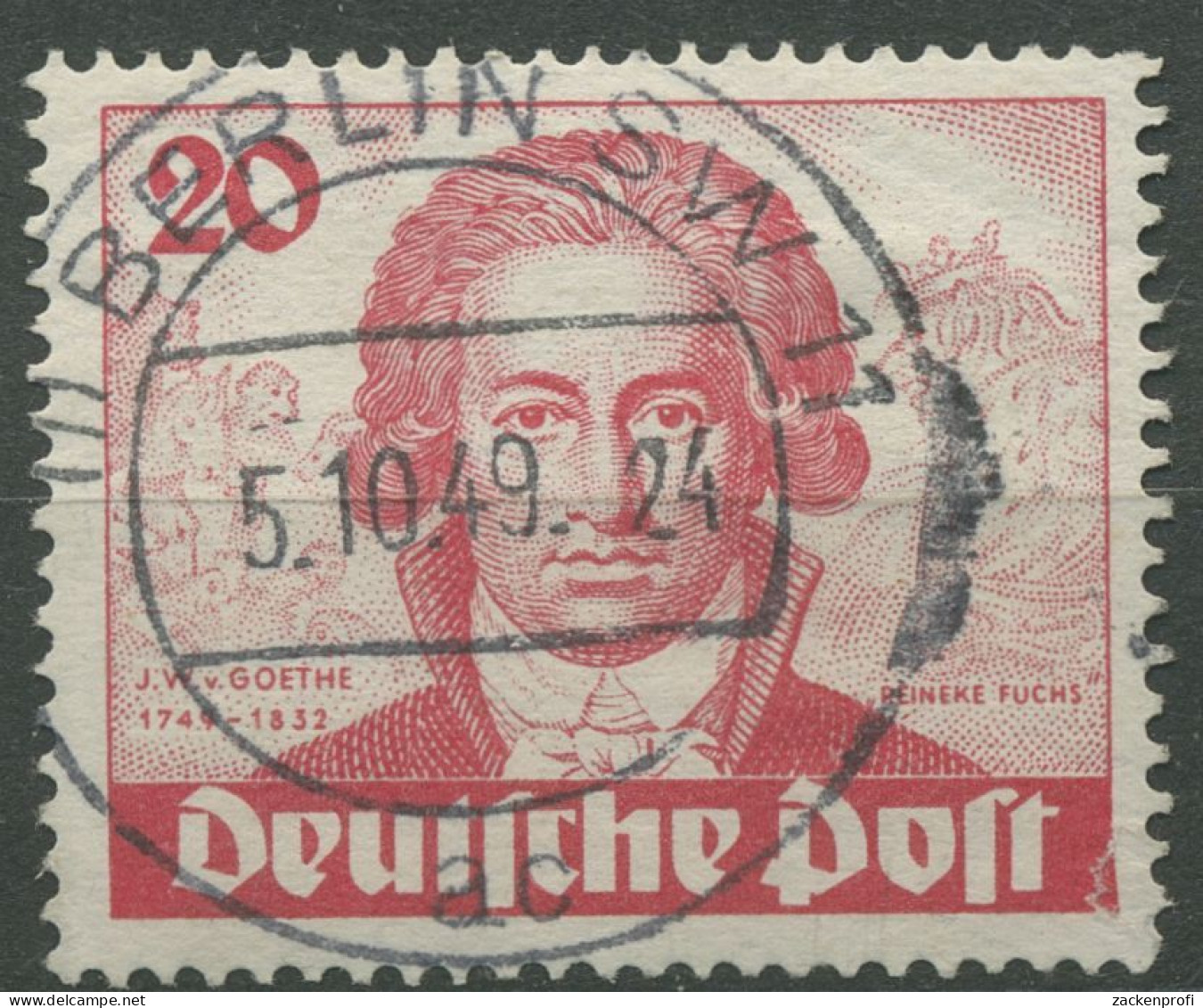 Berlin 1949 Goethejahr 62 Gestempelt, Kl. Einriß (R80774) - Usados