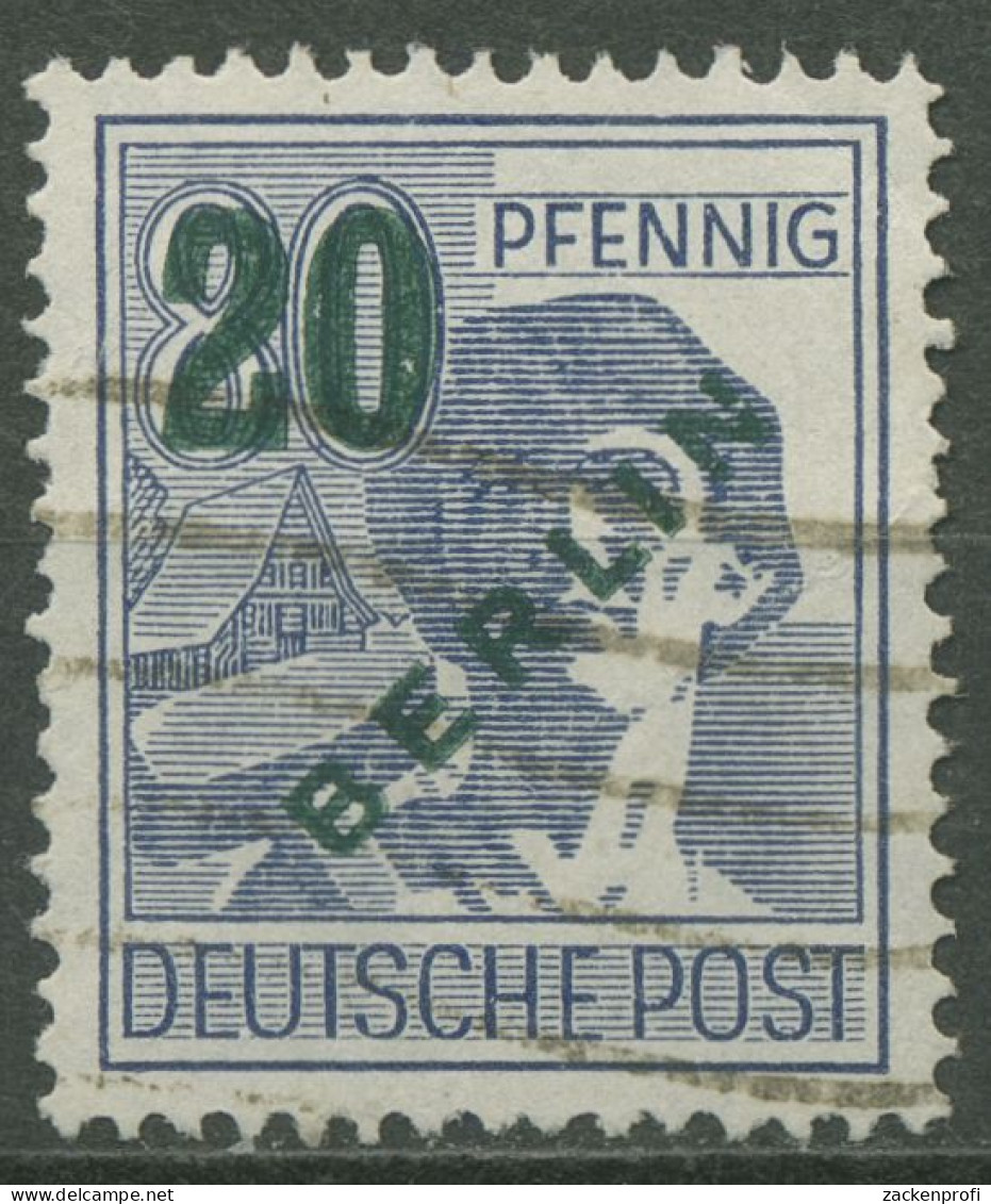 Berlin 1949 Grünaufdruck 66 Mit Wellenstempel (R80784) - Oblitérés