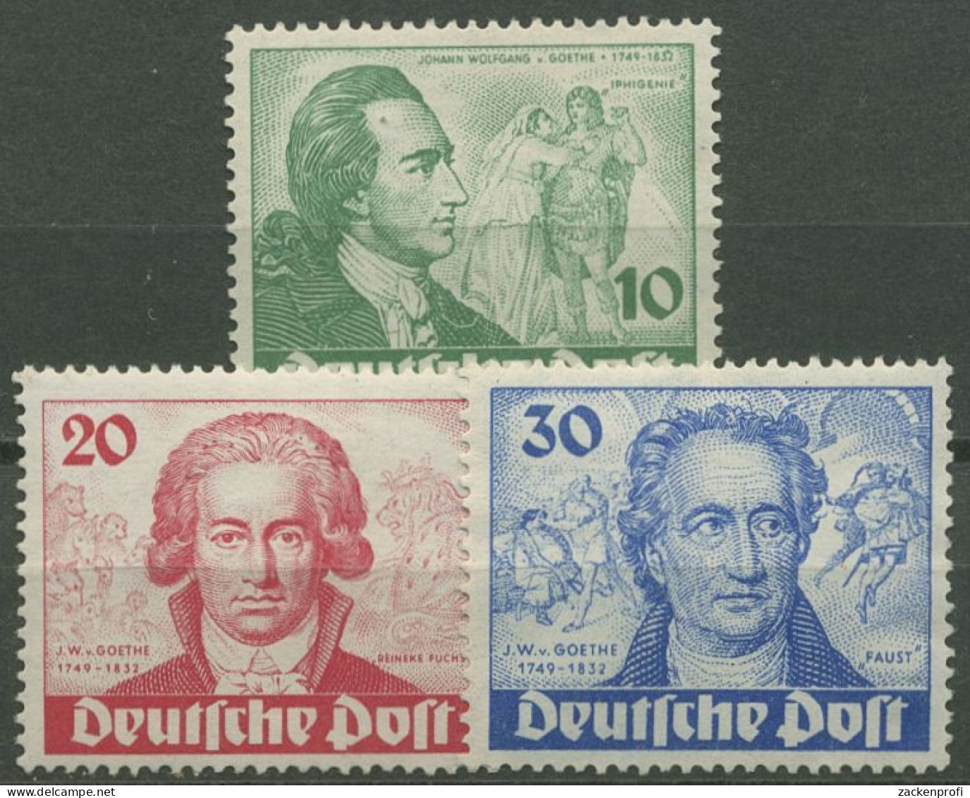Berlin 1949 Goethejahr 61/63 Mit Falz, Kleine Fehler (R80760) - Unused Stamps