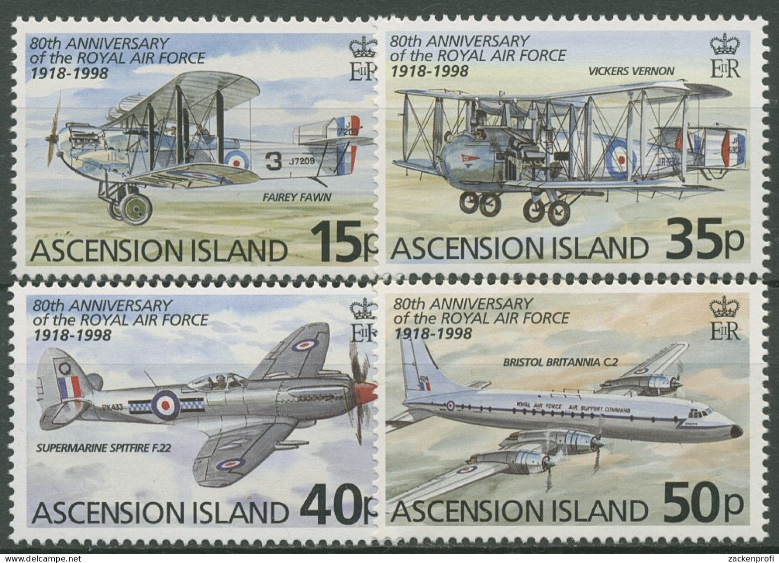 Ascension 1993 80 Jahre Royal Air Force Flugzeuge 755/58 Postfrisch - Ascensión