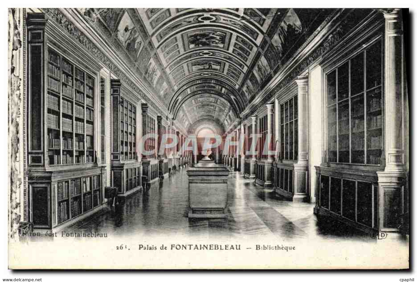 CPA Palais De Fontainebleau Bibliotheque - Fontainebleau
