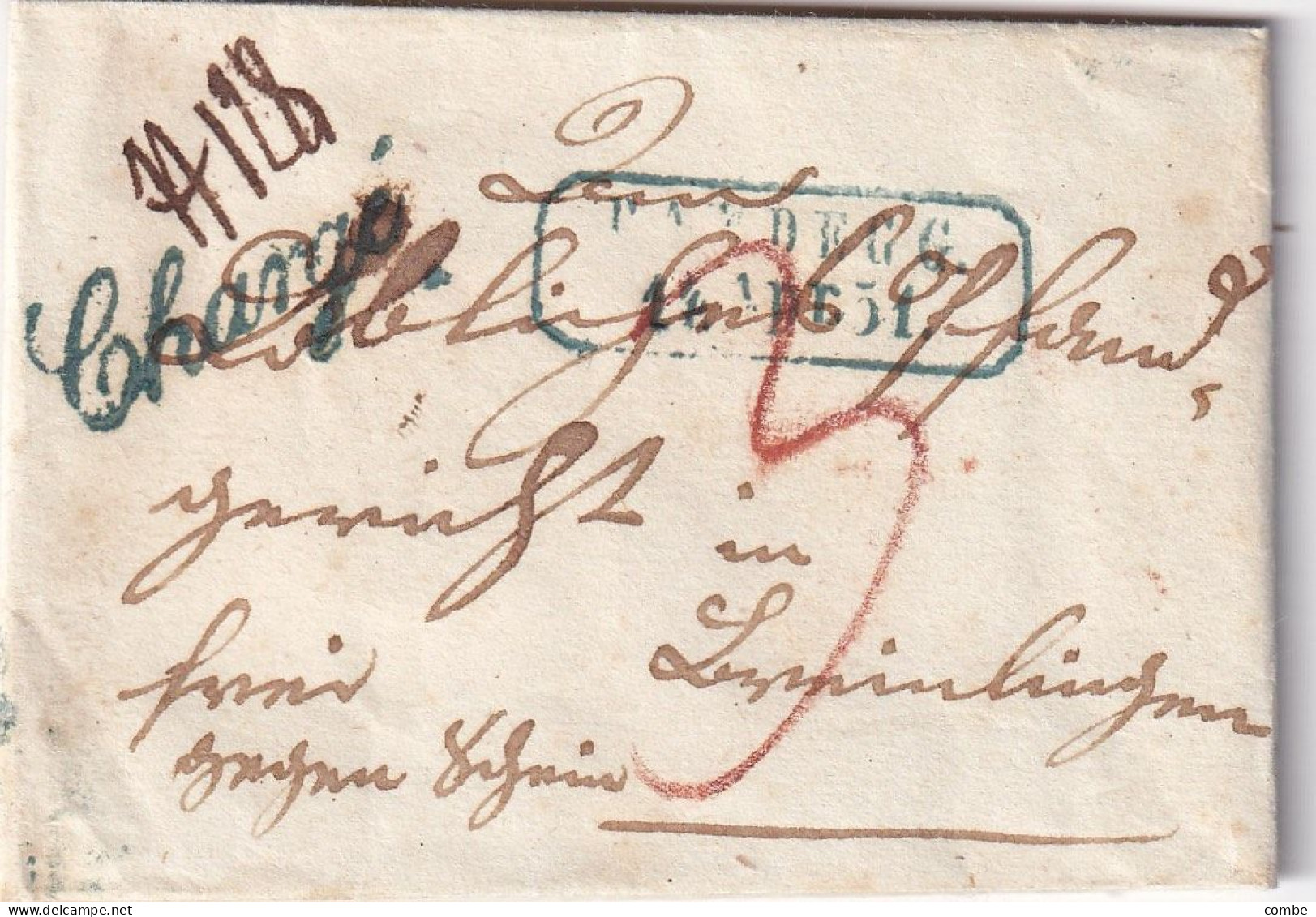 VIEILLE LETTRE. ALLEMAGNE. CHARGÉ. RANDEGG - LÜFINGEN - Préphilatélie