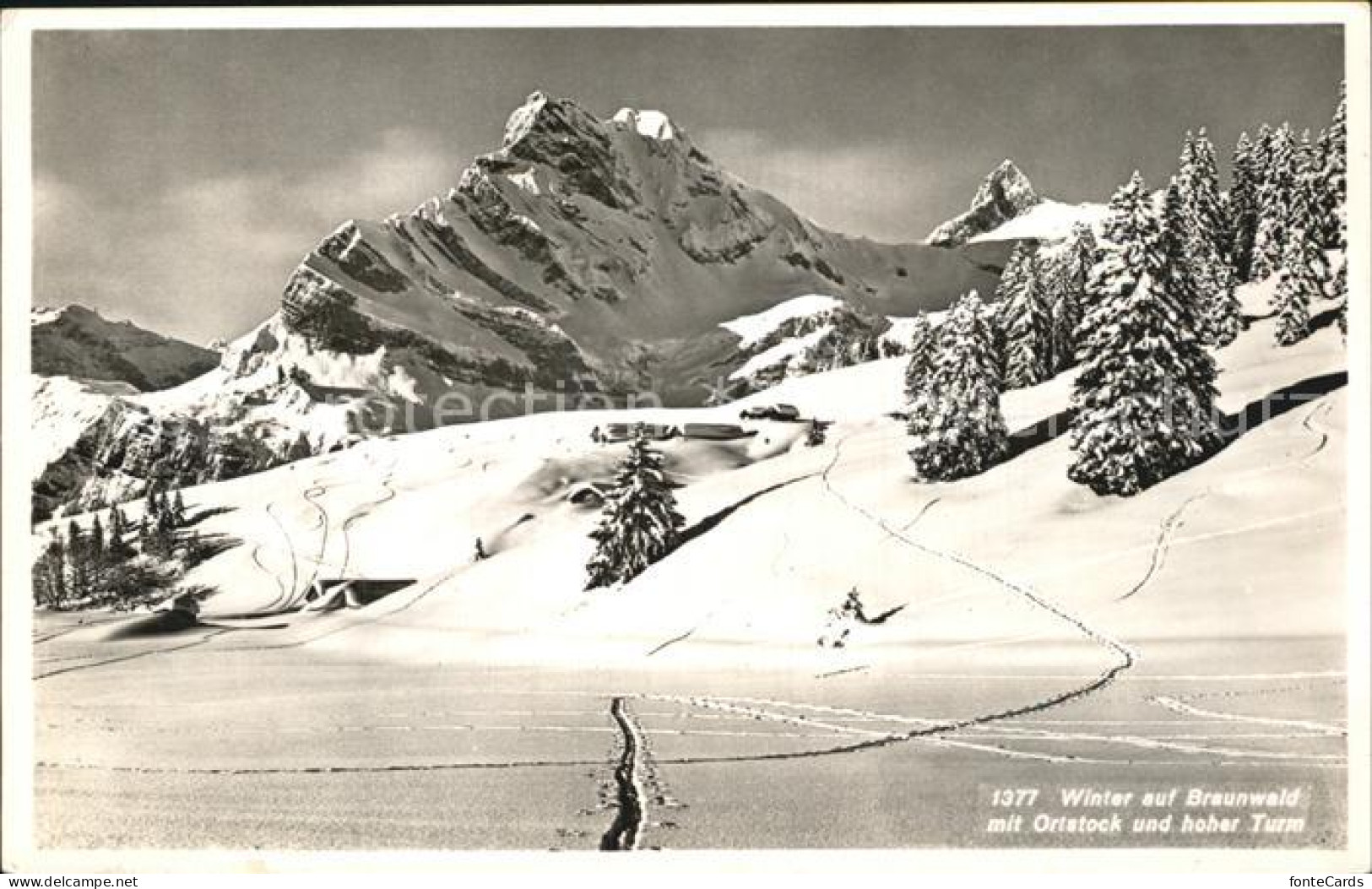 12574933 Braunwald GL Mit Ortstock Und Hoher Turm Braunwald - Andere & Zonder Classificatie