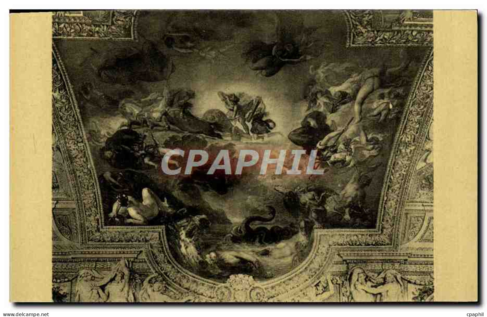 CPA Delacroix Paris Palais Du Louvre Plafond De La Galerie D&#39Apollon Apollon Vainqueur Du Serpent - Paintings