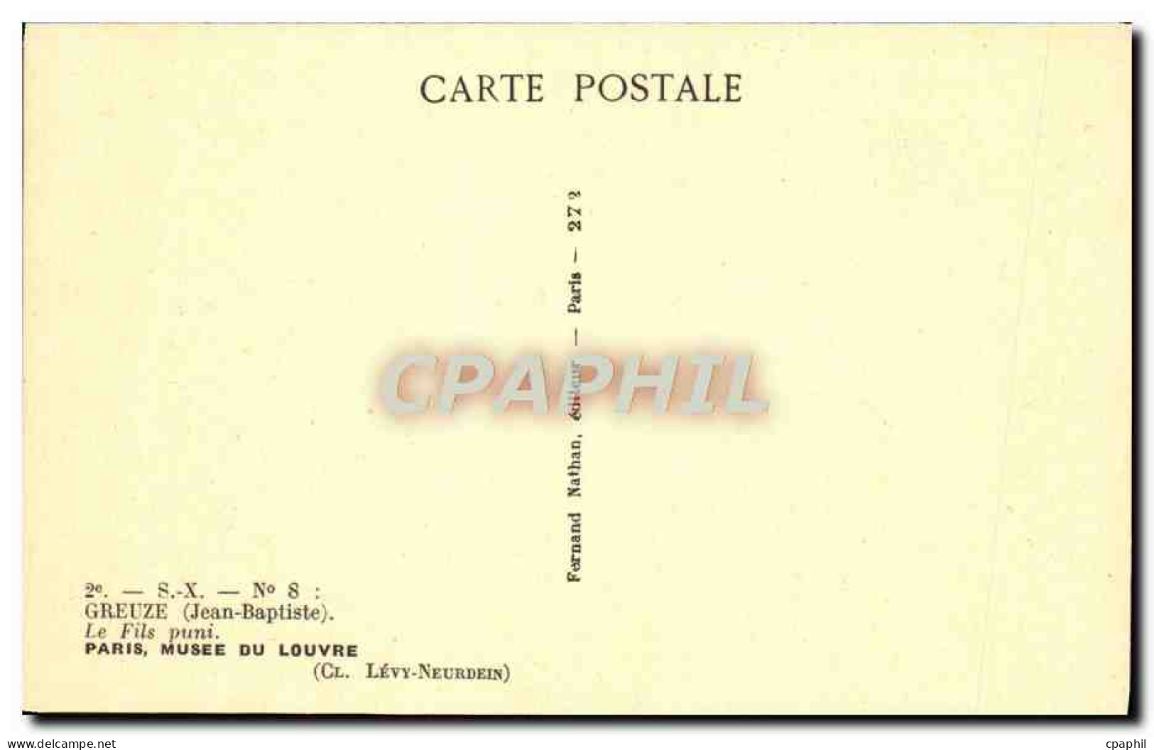 CPA Greuze Le Fils Puni Paris Musee Du Louvre - Peintures & Tableaux