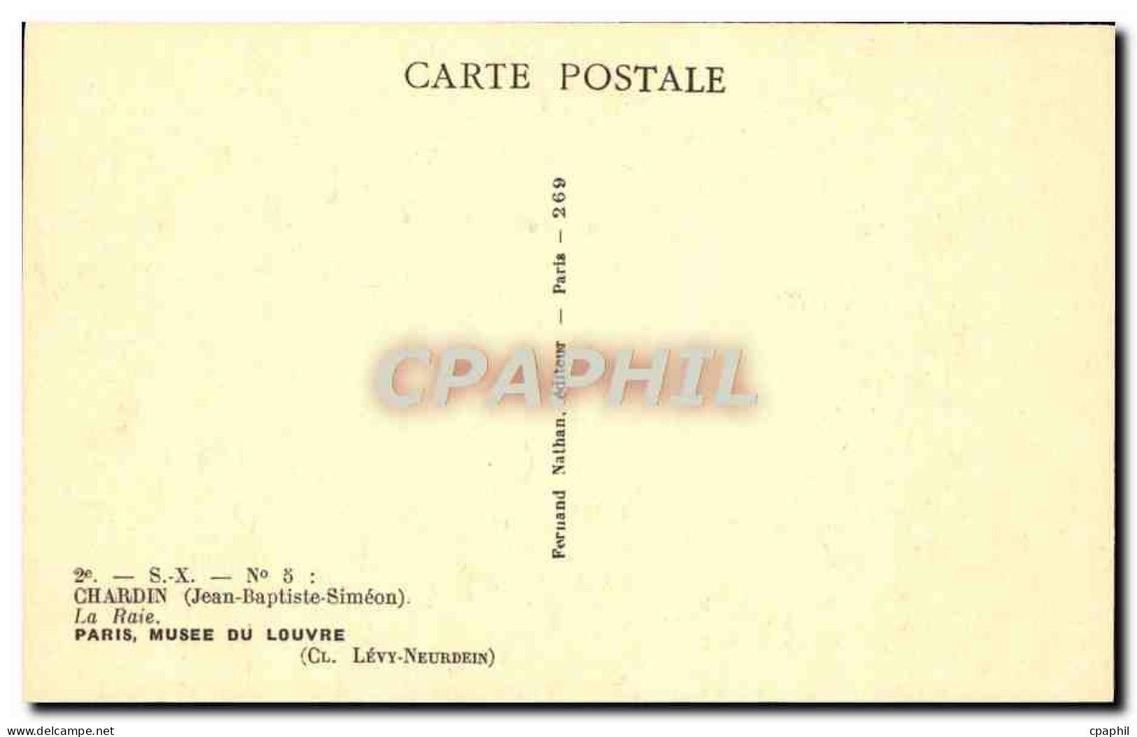 CPA Chardin La Raie Paris Musee Du Louvre Chat Poisson - Peintures & Tableaux