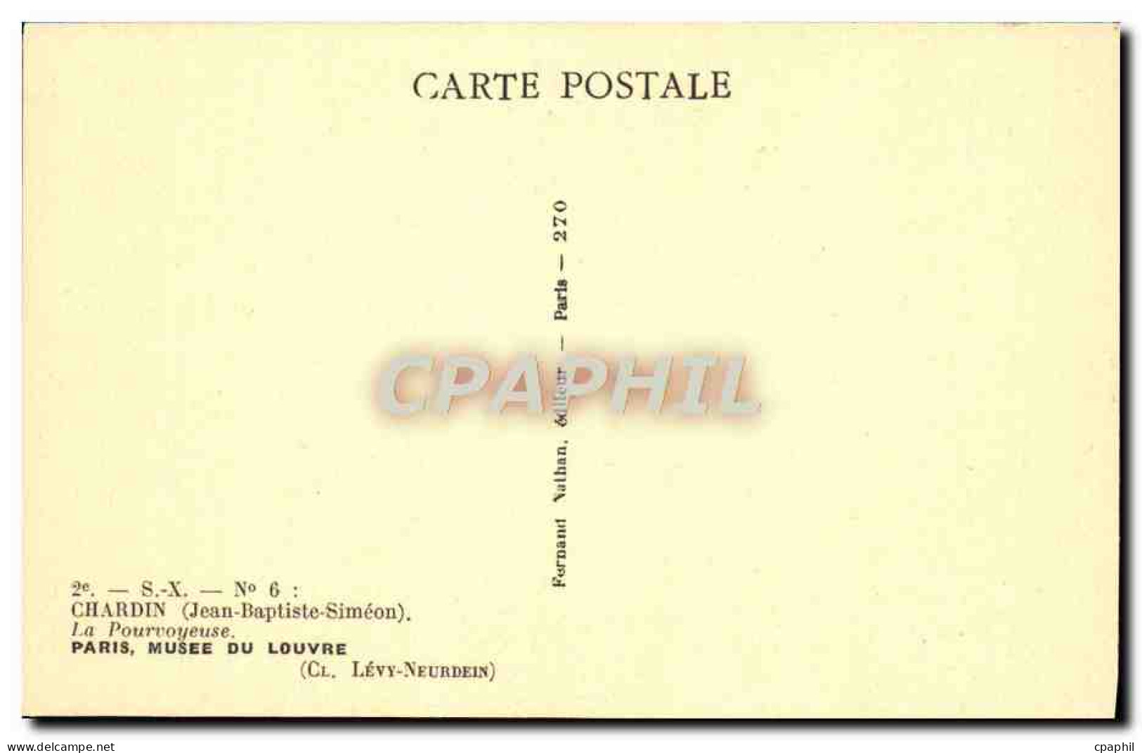 CPA Chardin La Pourvoyeuse Paris Musee Du Louvre - Peintures & Tableaux