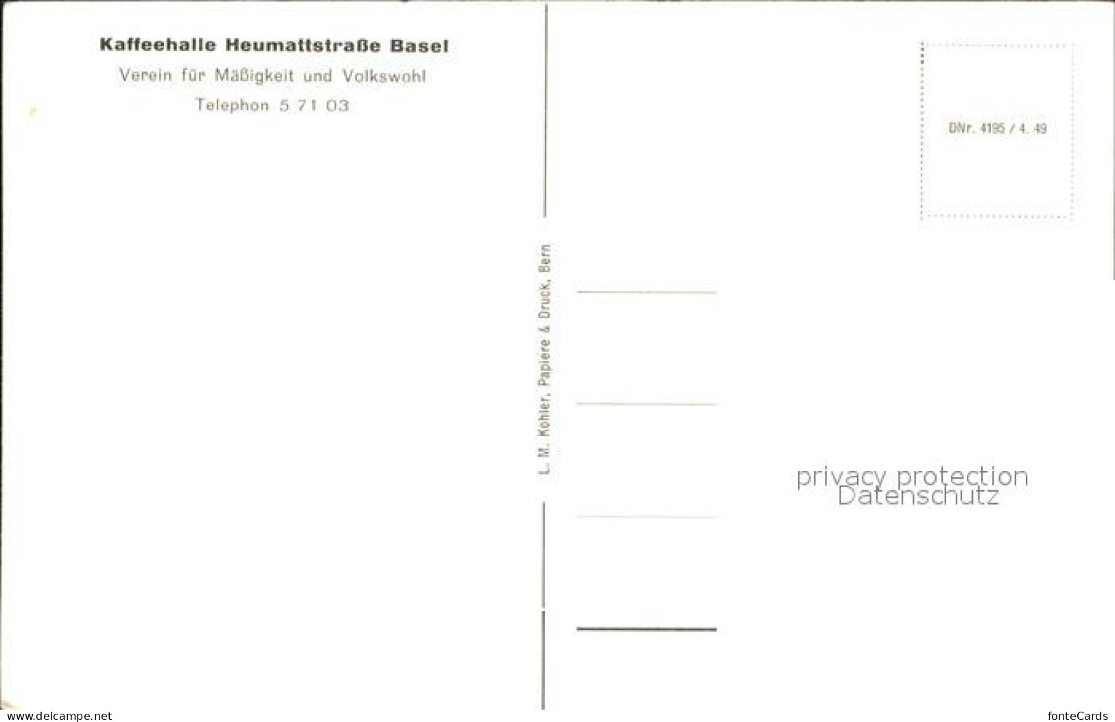 12571834 Basel BS Kaffeehalle Heumattstrasse Basel BS - Sonstige & Ohne Zuordnung