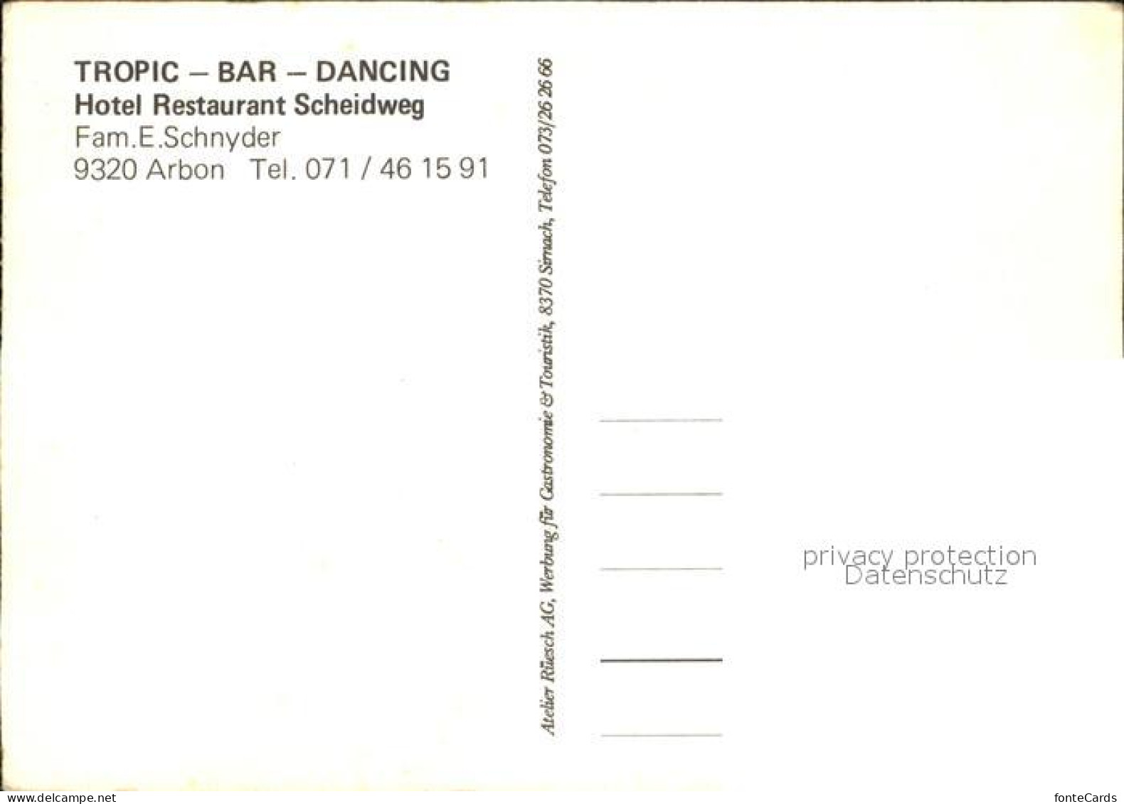 12568811 Arbon  TG Tropic-Bar-Dancing Scheidweg   - Autres & Non Classés