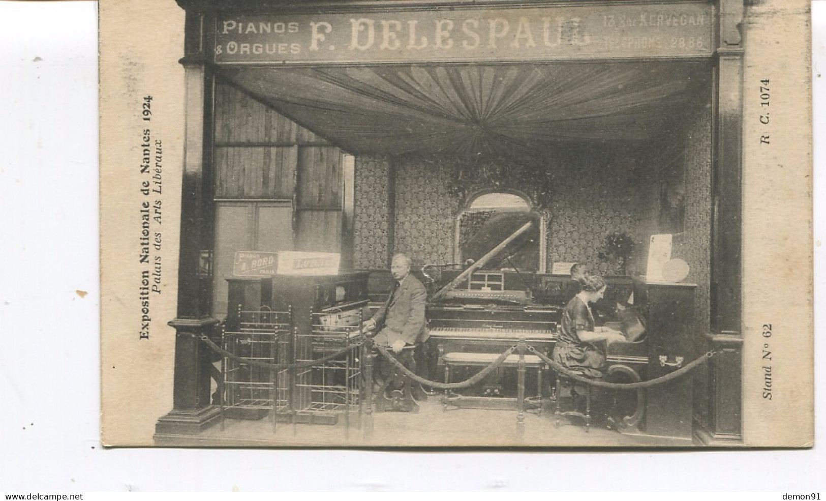 CPA - Exposition Nationale De Nantes 1924 - Palais Des Arts Libéraux - PIANOS & Orgues - F. DELESPAUL - Animée - - Nantes