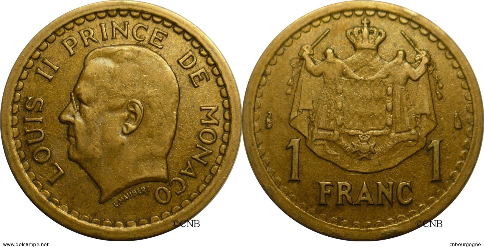 Monaco - Principauté - Louis II - 1 Franc ND (1945) - TTB/XF45 - Mon6727 - 1922-1949 Luigi II