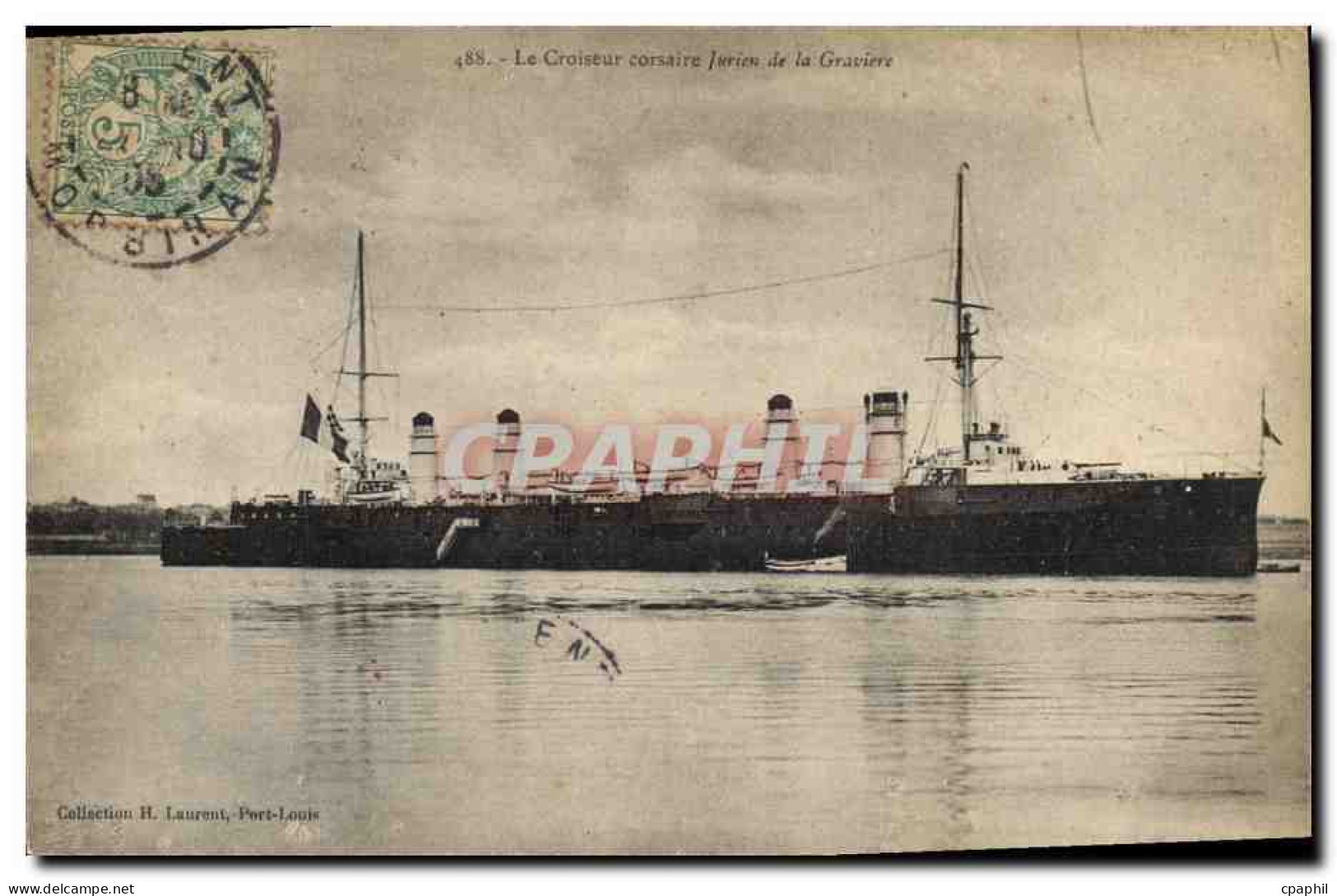 CPA Bateau Le Croiseur Corsaire Jurien De La Graviere - Warships