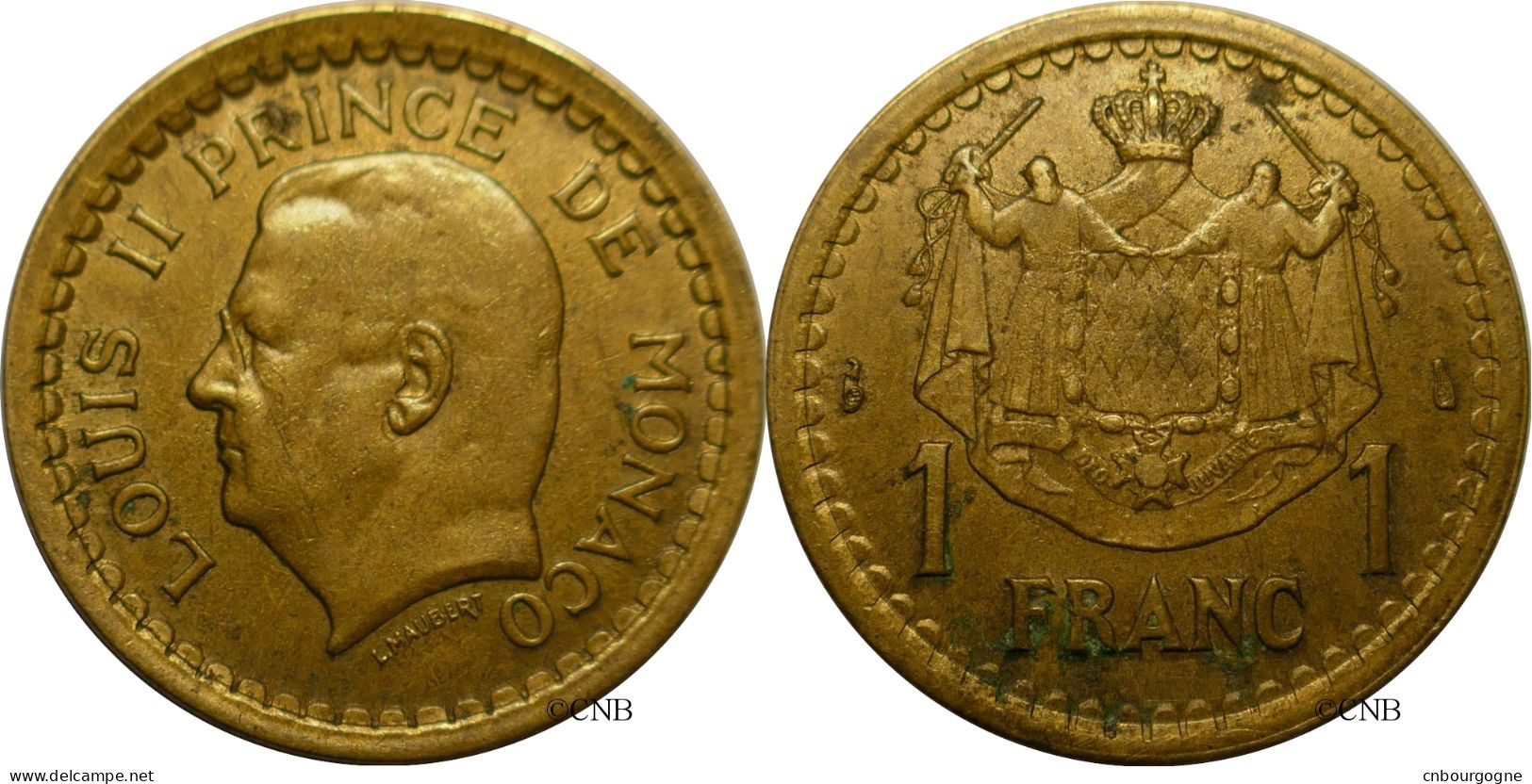 Monaco - Principauté - Louis II - 1 Franc ND (1945) Frappe Forte Avers - TTB/XF45 - Mon6729 - 1922-1949 Louis II