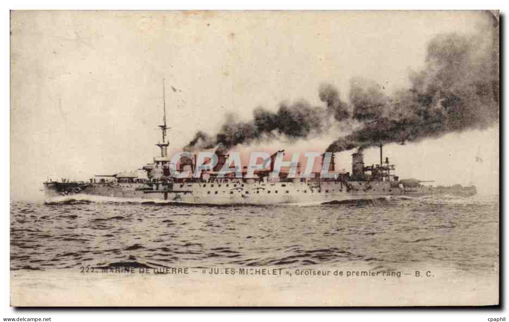 CPA Bateau Jules Michelet Croiseur De Premier Rang - Warships