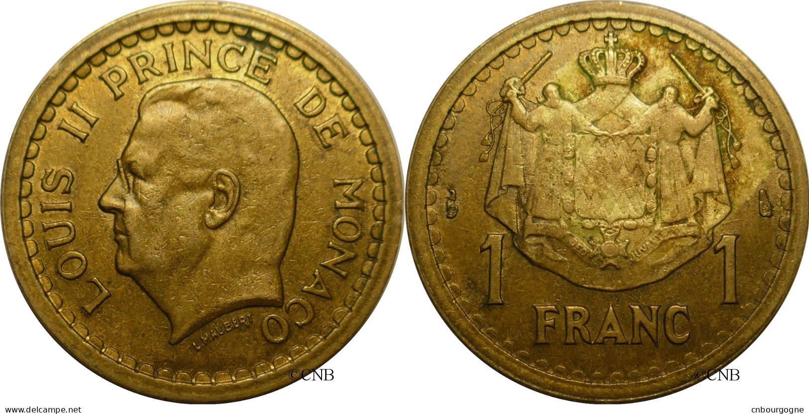 Monaco - Principauté - Louis II - 1 Franc ND (1945) Frappe Forte Avers - TTB/XF45 - Mon6730 - 1922-1949 Louis II.