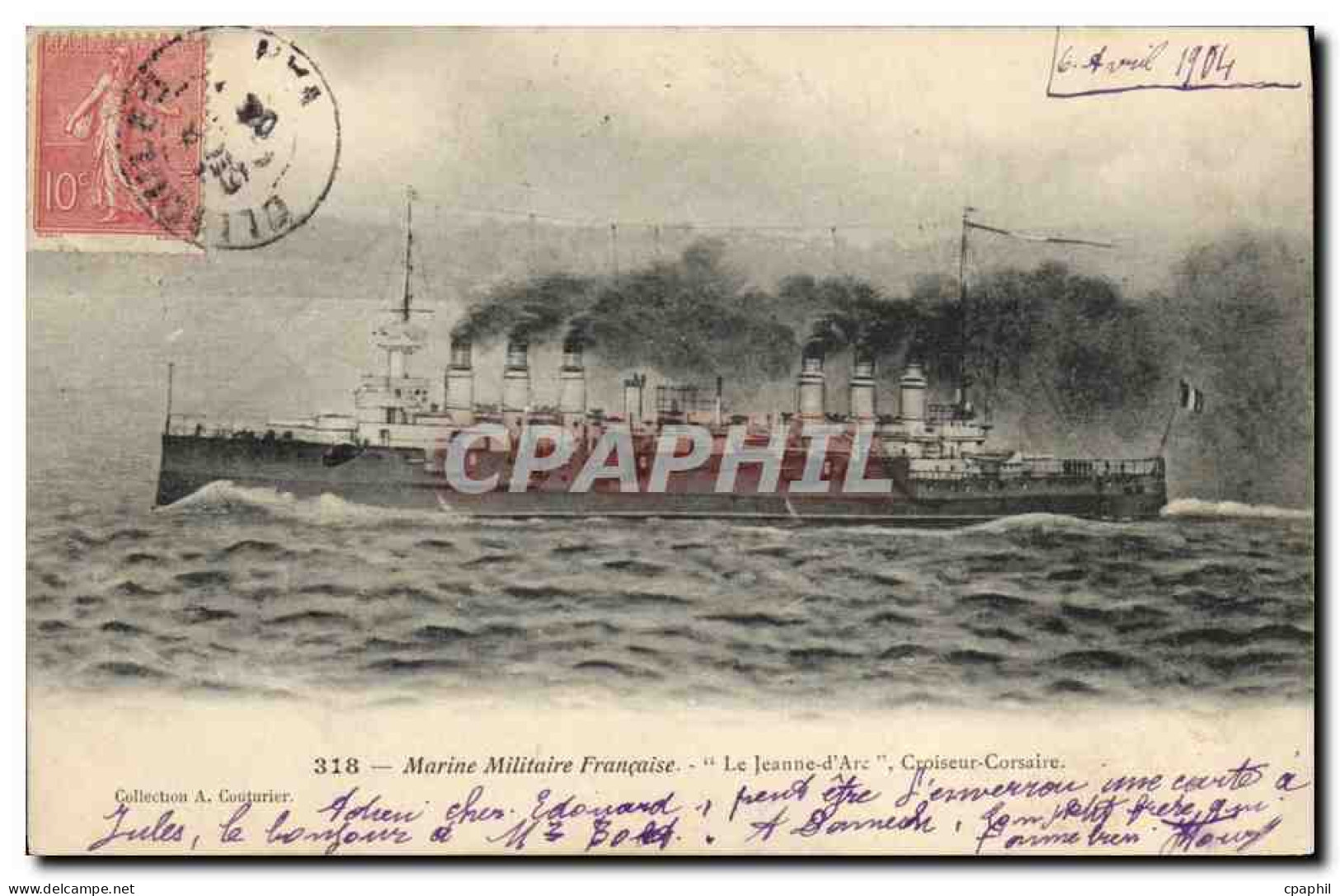 CPA Bateau La Jeanne D&#39Arc Croiseur Corsaire - Guerra