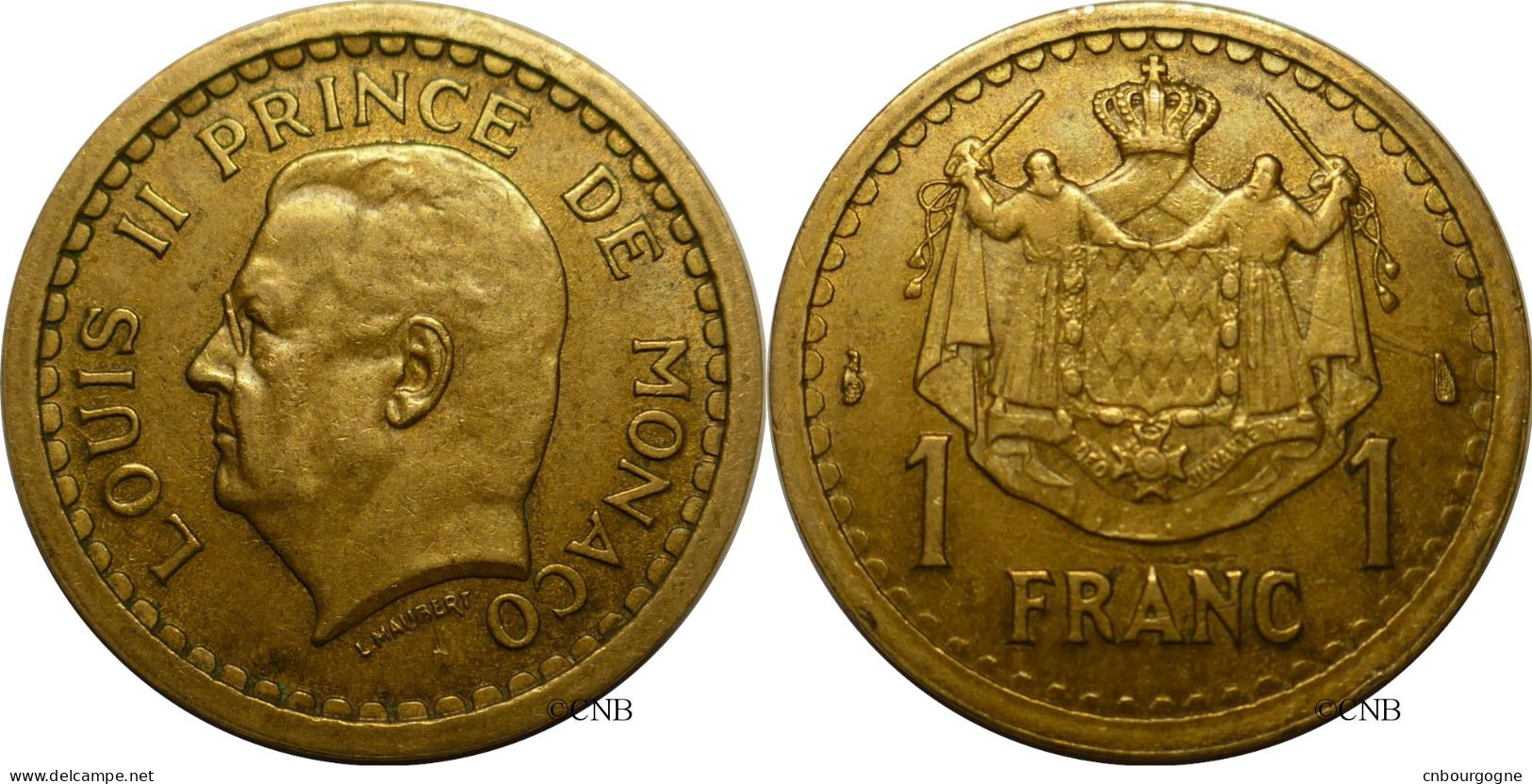 Monaco - Principauté - Louis II - 1 Franc ND (1945) - TTB+/AU50- Mon6731 - 1922-1949 Louis II