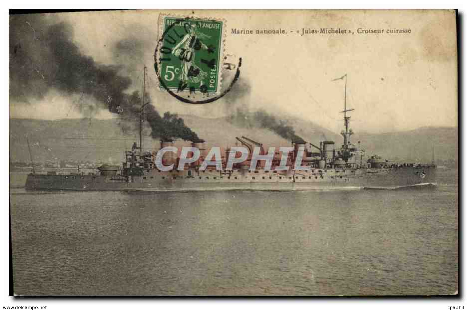 CPA Bateau Jules Michelet Croiseur Cuirasse - Warships