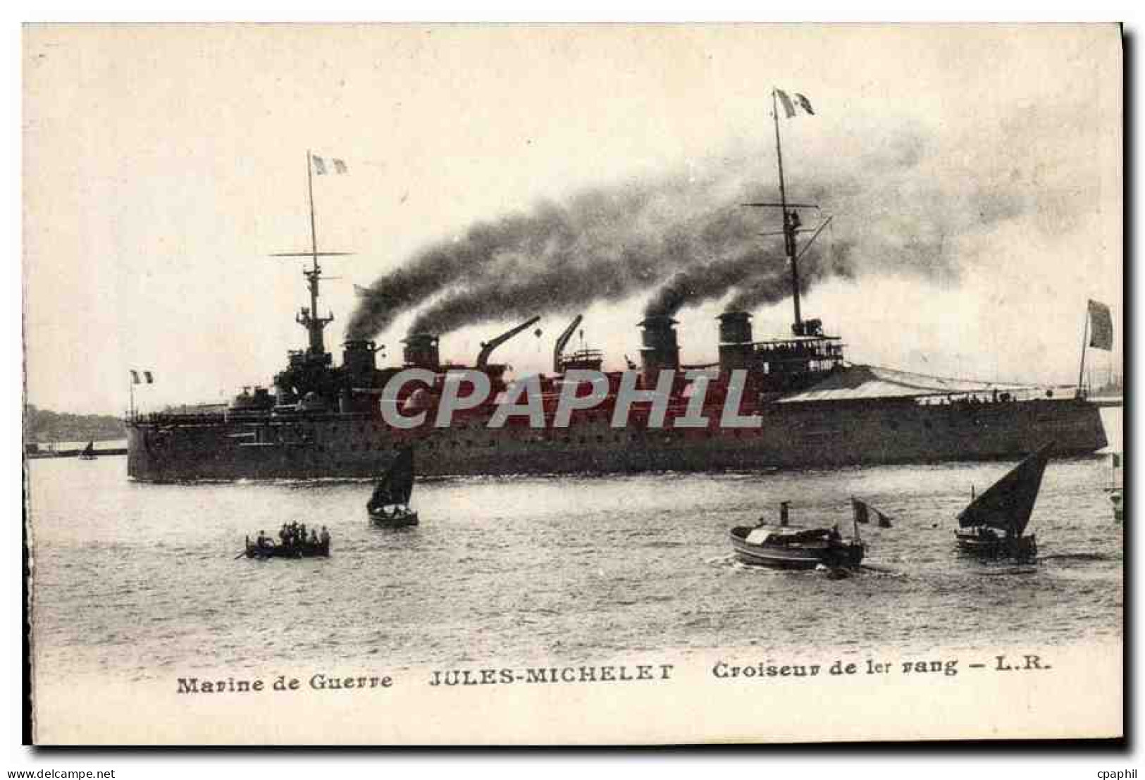CPA Bateau Jules Michelet Croiseur De 1er Rang - Warships