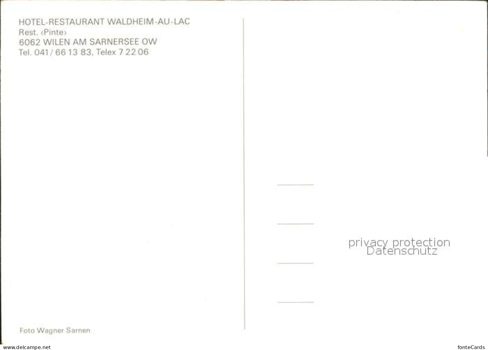 12567132 Wilen OW Hotel Restaurant Waldheim Au Lac Sarnersee Wilen OW - Altri & Non Classificati