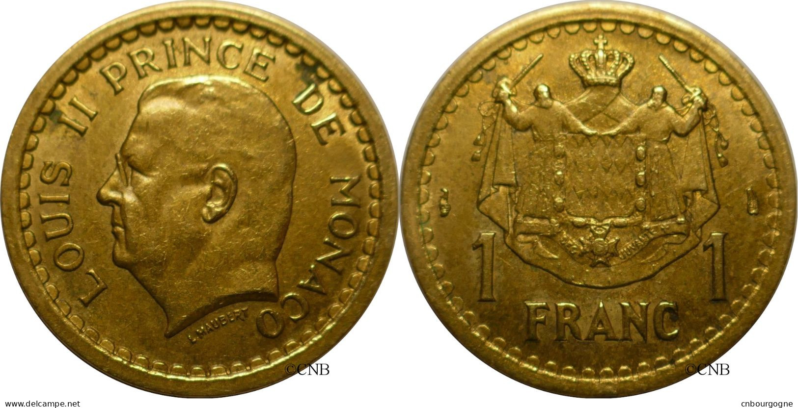 Monaco - Principauté - Louis II - 1 Franc ND (1945) - TTB+/AU50- Mon6732 - 1922-1949 Louis II