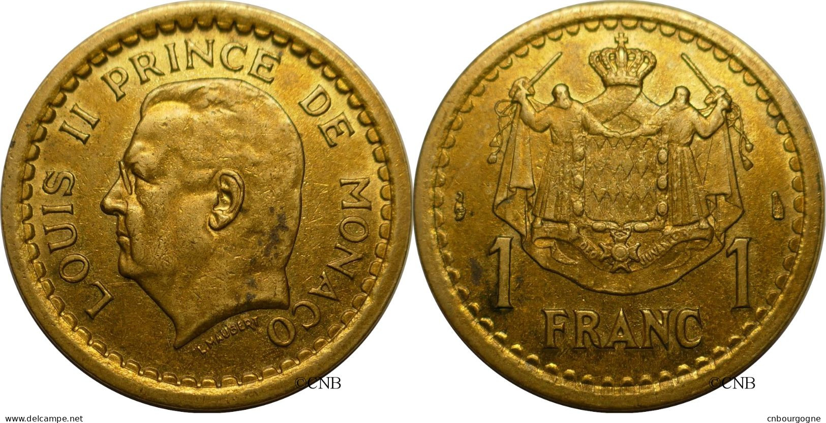 Monaco - Principauté - Louis II - 1 Franc ND (1945) - TTB+/AU50- Mon6734 - 1922-1949 Luigi II