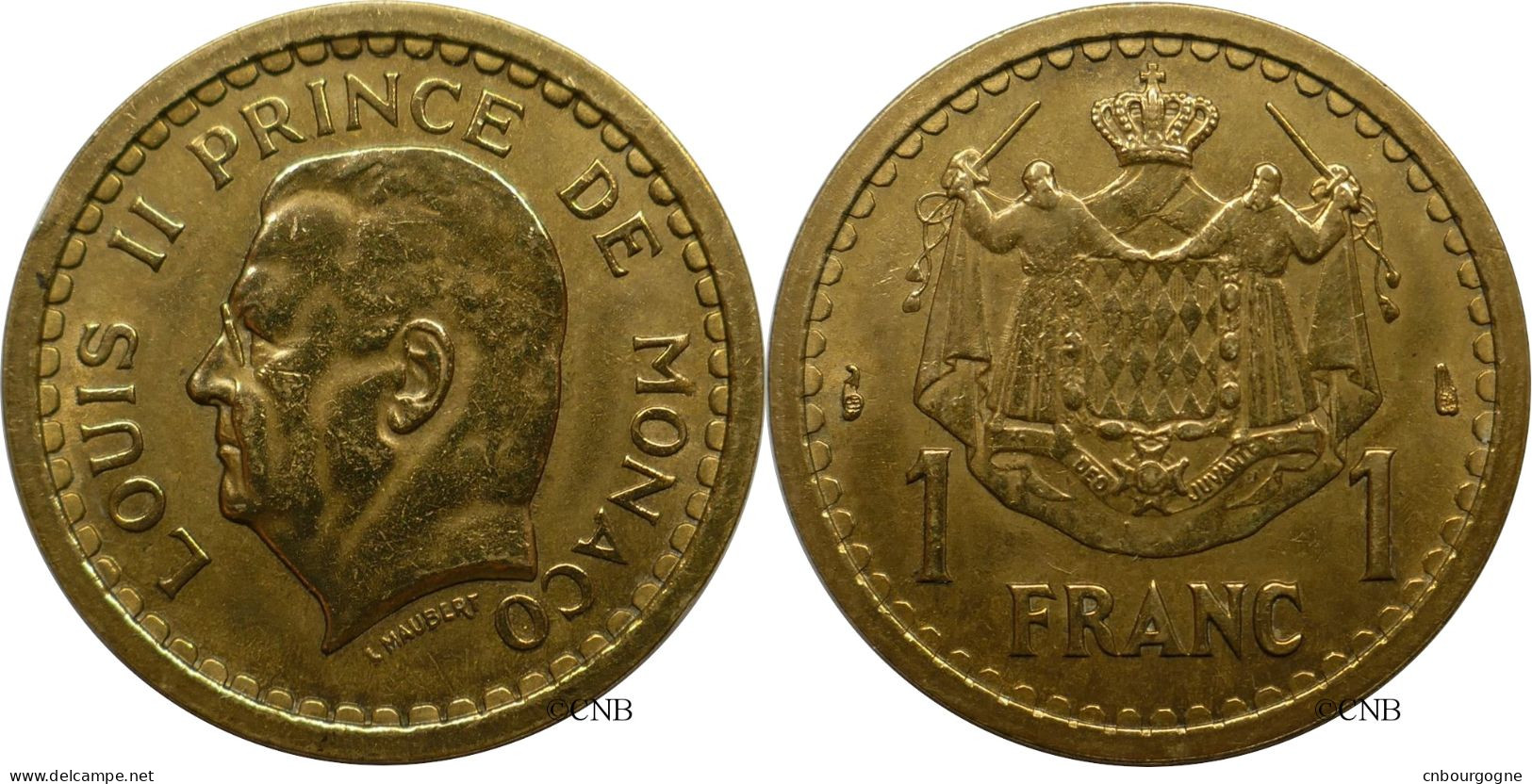 Monaco - Principauté - Louis II - 1 Franc ND (1945) - SUP Nettoyée - Mon6128 - 1922-1949 Louis II.