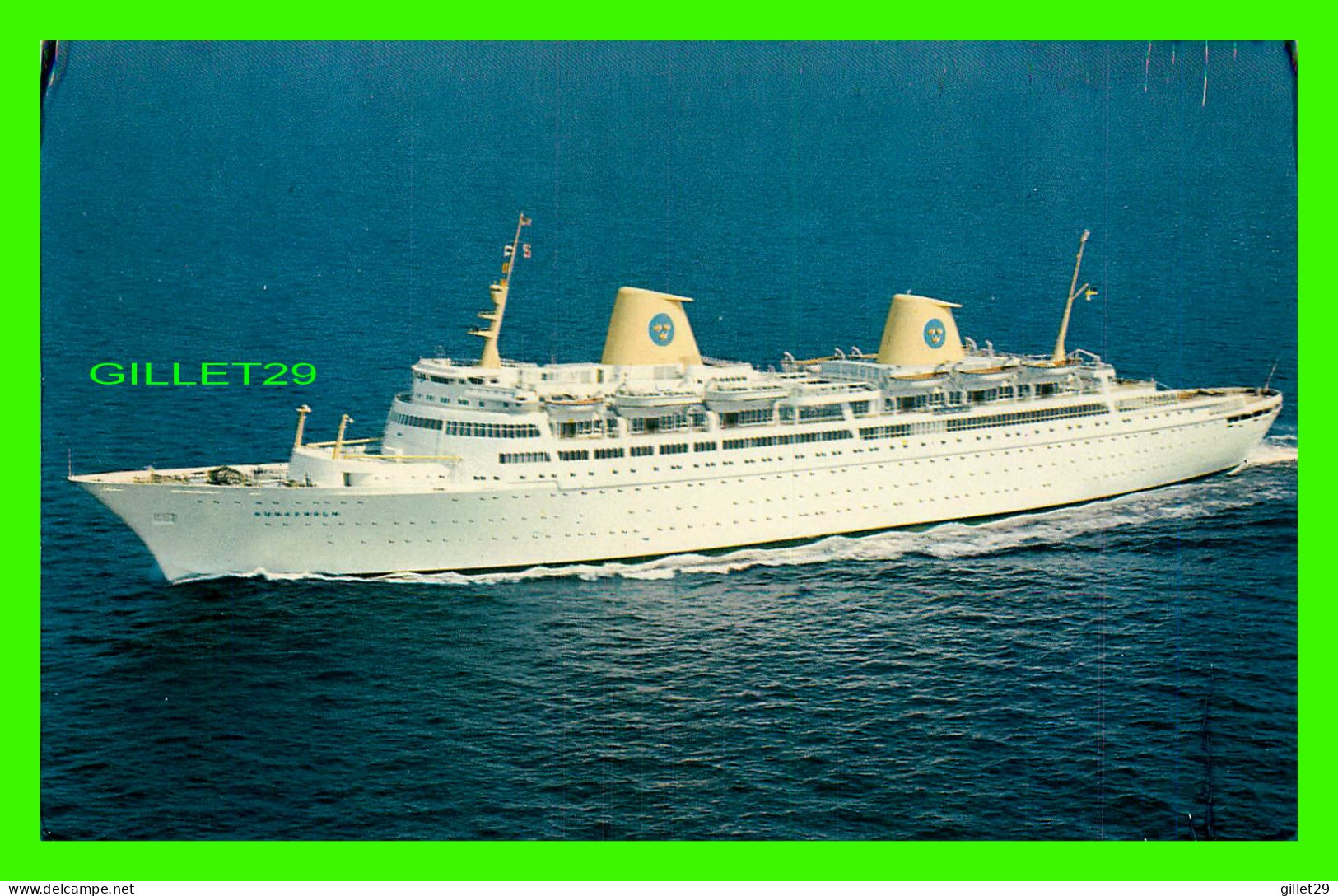 SHIP, BATEAUX - " KUNGSHOLM " MOTORLINER OF THE SWEDISH AMERICAN LINE - TRAVEL  IN 1970 - FORO, G. LIDEN - - Steamers