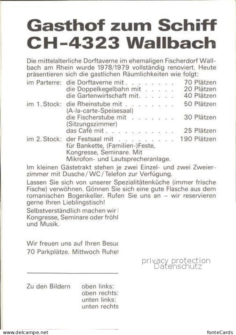12564463 Wallbach AG Gasthof Zum Schiff Wallbach - Andere & Zonder Classificatie