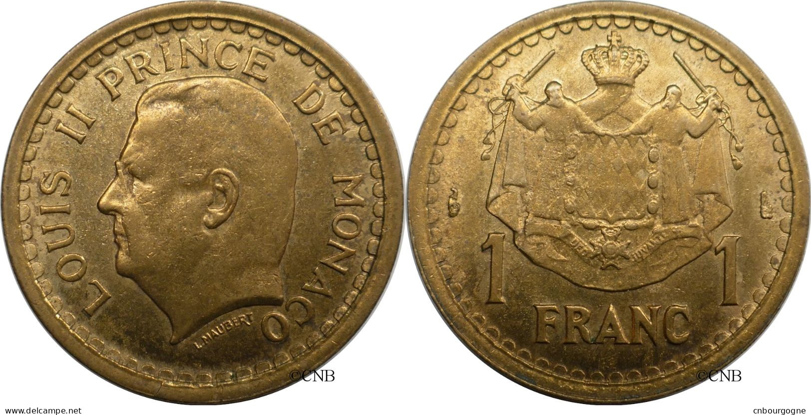 Monaco - Principauté - Louis II - 1 Franc ND (1945) - SUP/AU55 - Mon6534 - 1922-1949 Louis II